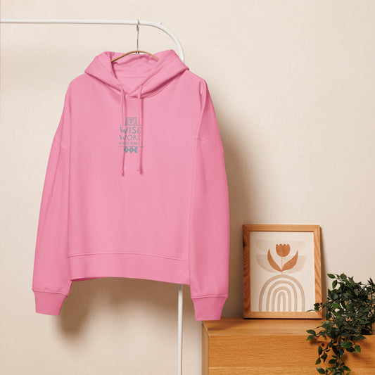 Women’s Organic Mid-Weight Hoodie: Wise Work, Kind Planet | Owl Embroidered Sustainable Fashion Dudeily