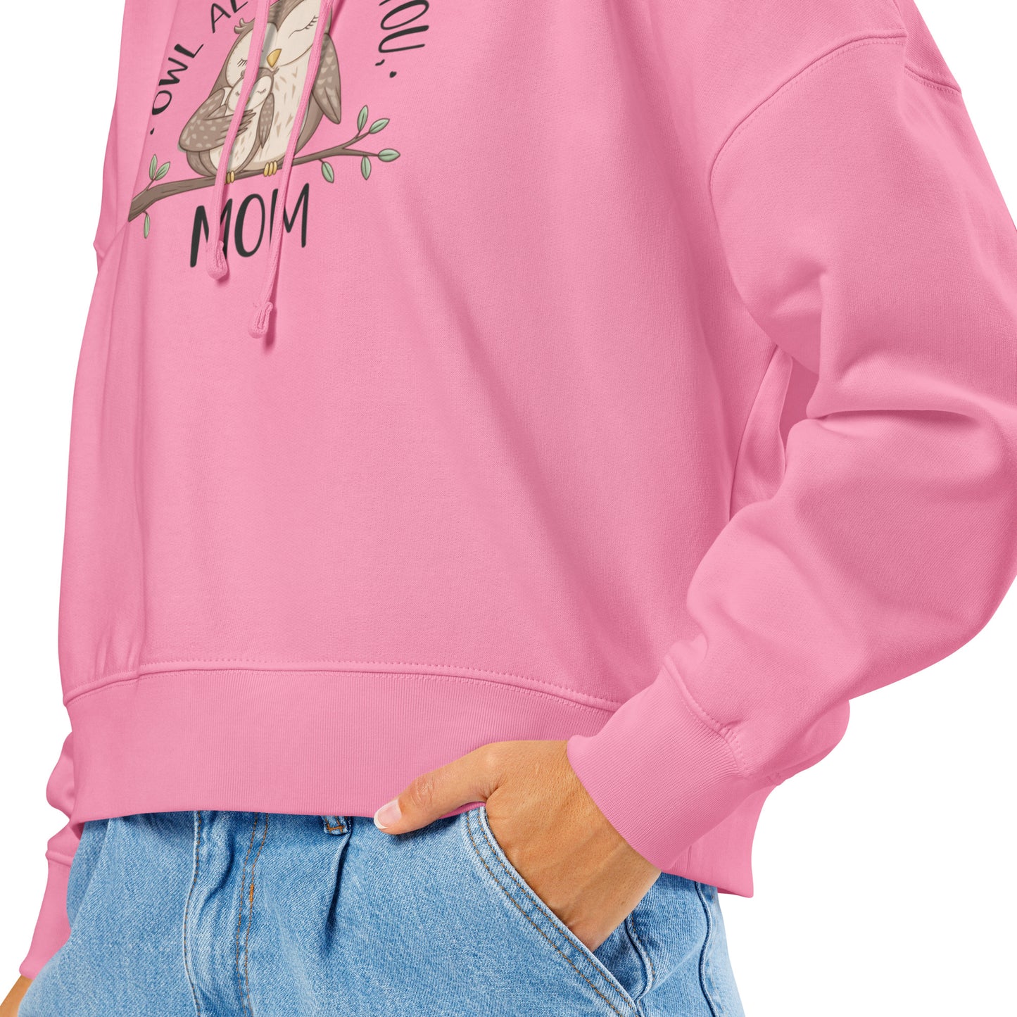 Women’s Organic Mid-Weight Hoodie – Owl Themed Sustainable & Cozy Eco-Friendly Pullover Dudeily