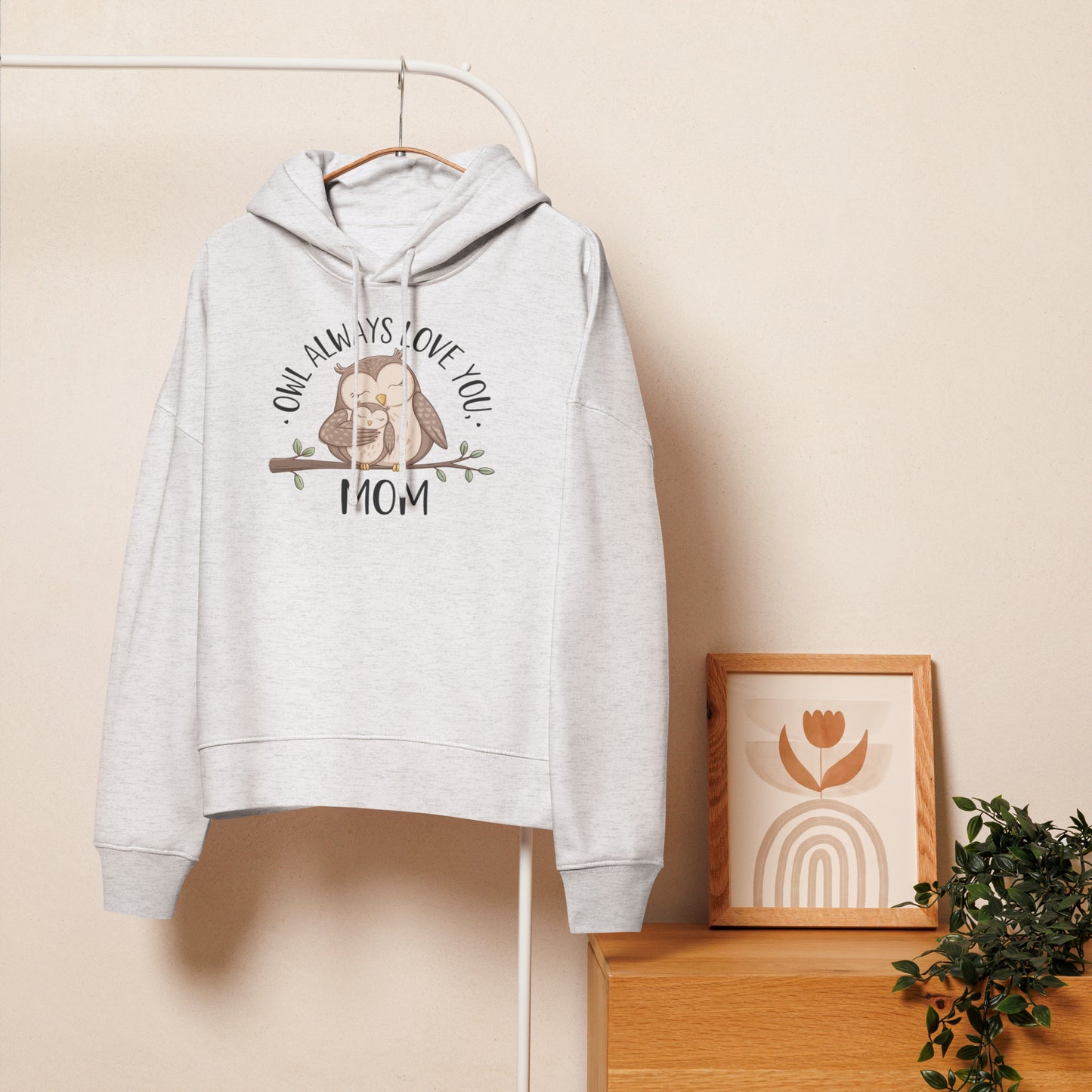 Women’s Organic Mid-Weight Hoodie – Owl Themed Sustainable & Cozy Eco-Friendly Pullover Dudeily