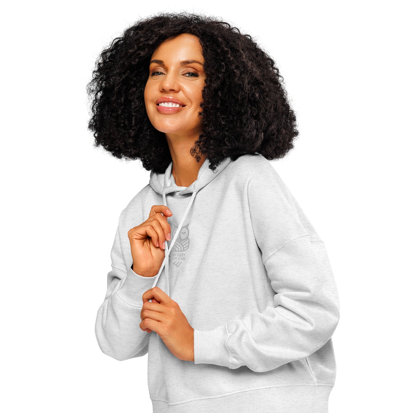 Owl Women's Organic Hoodie - Stay Cozy Hoot Loud in Fall | Sustainable Fashion USA Cool Heather Grey Dudeily