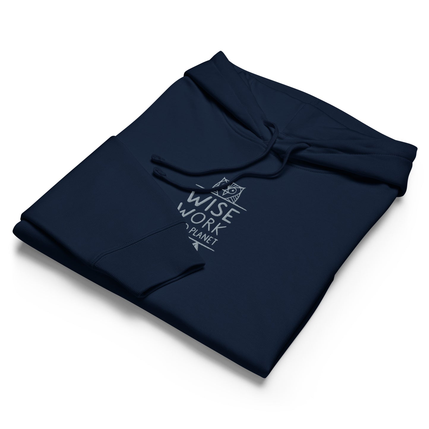 Women’s Organic Mid-Weight Hoodie: Wise Work, Kind Planet | Owl Embroidered Sustainable Fashion Dudeily