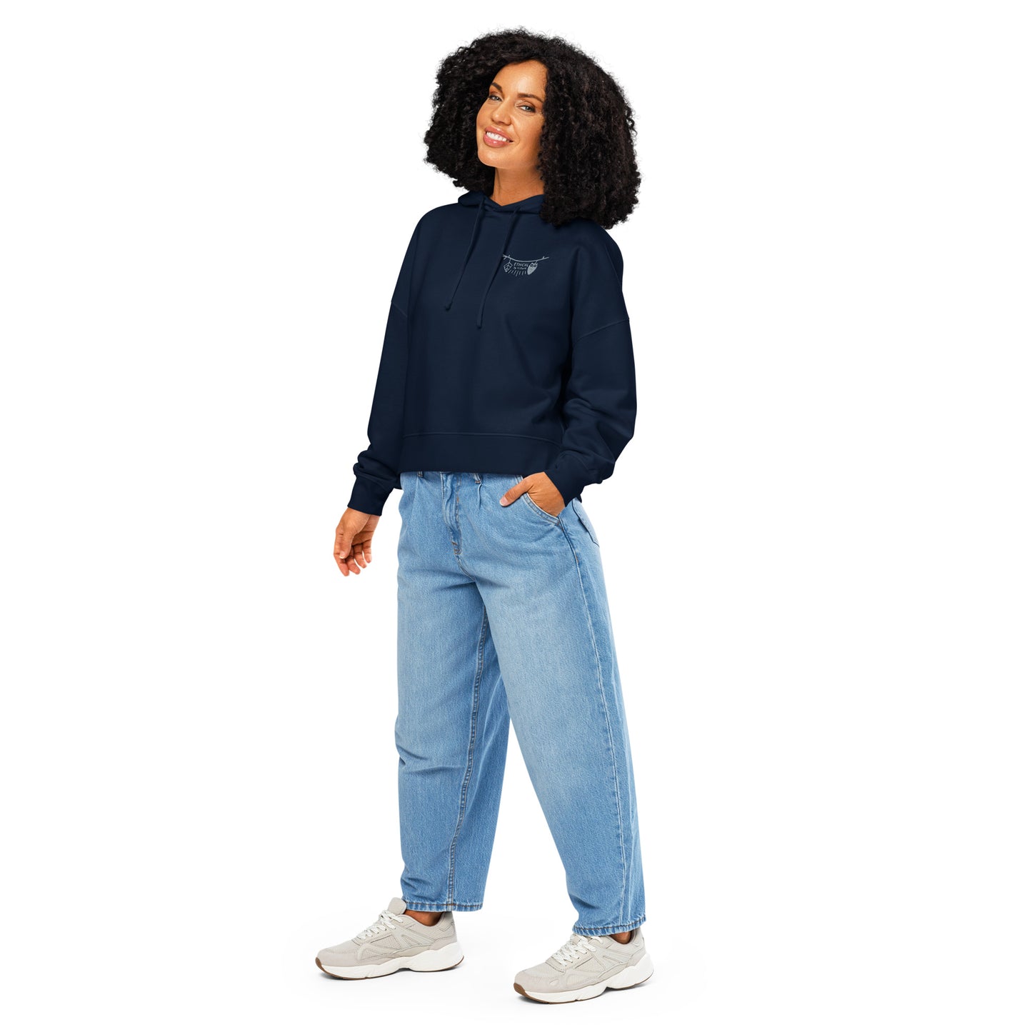 Women’s Organic Mid-Weight Hoodie: Ethical by Nature | Owl Embroidered Sustainable Fashion by Dudeily French Navy Dudeily