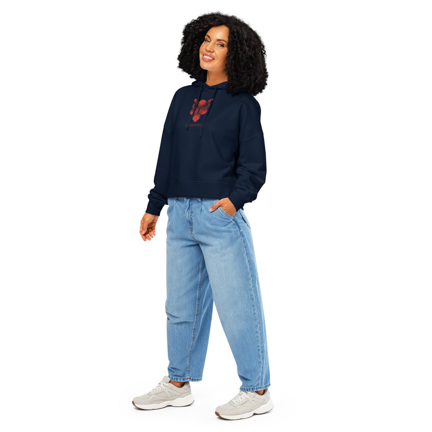 Women’s Organic Mid-Weight Hoodie: 'Forever Wise' | Ethical Owl Clothing USA French Navy Dudeily