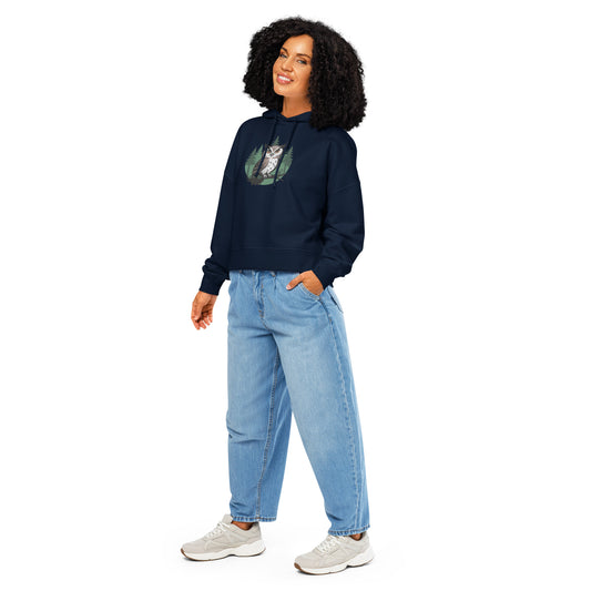 Women’s Organic Mid-Weight Hoodie – Nature-Inspired Owl Print | Eco-Friendly Owl Clothing Dudeily