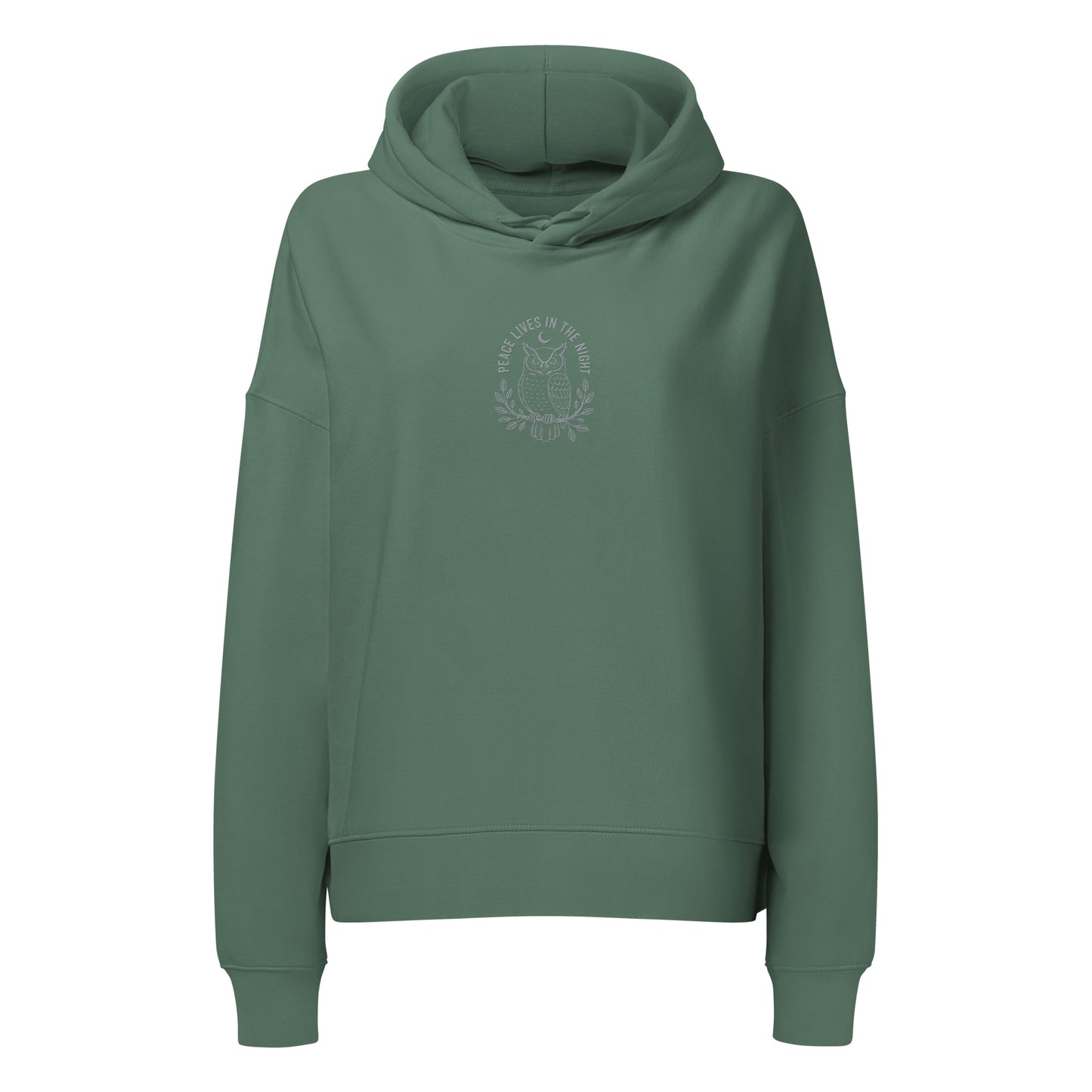Owl Women’s Organic Mid-Weight Hoodie – "Peace Lives in the Night" | Sustainable Fashion Dudeily