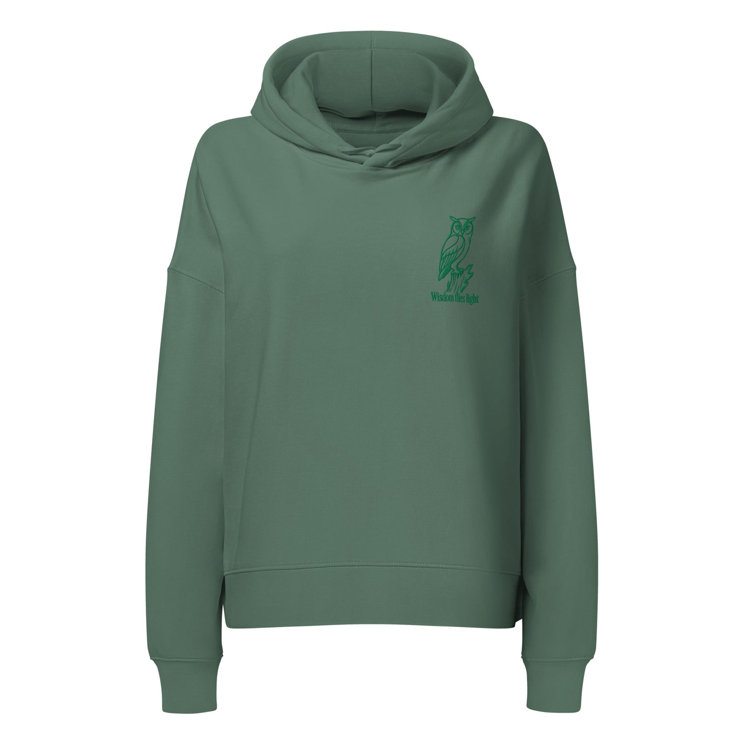 Owl Women’s Organic Mid-Weight Hoodie: 'Wisdom Flies Light' in Fall | Sustainable Fashion Dudeily