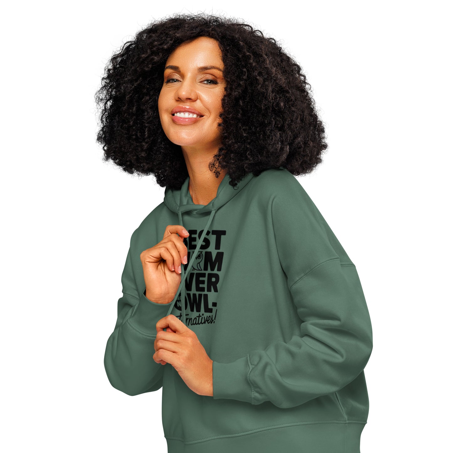Women’s Organic Mid-Weight Hoodie – Owl-Themed Eco-Friendly & Sustainable Dudeily