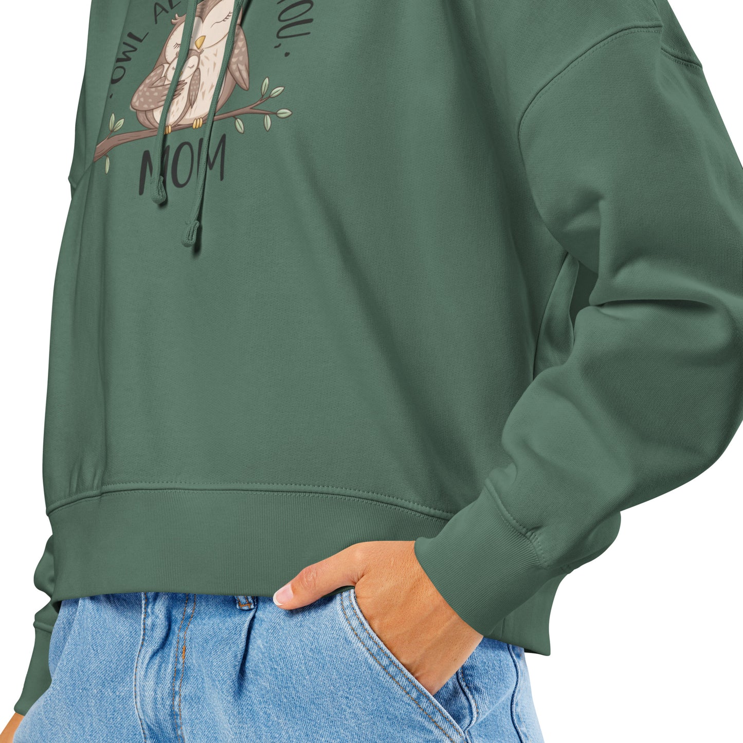 Women’s Organic Mid-Weight Hoodie – Owl Themed Sustainable & Cozy Eco-Friendly Pullover Dudeily