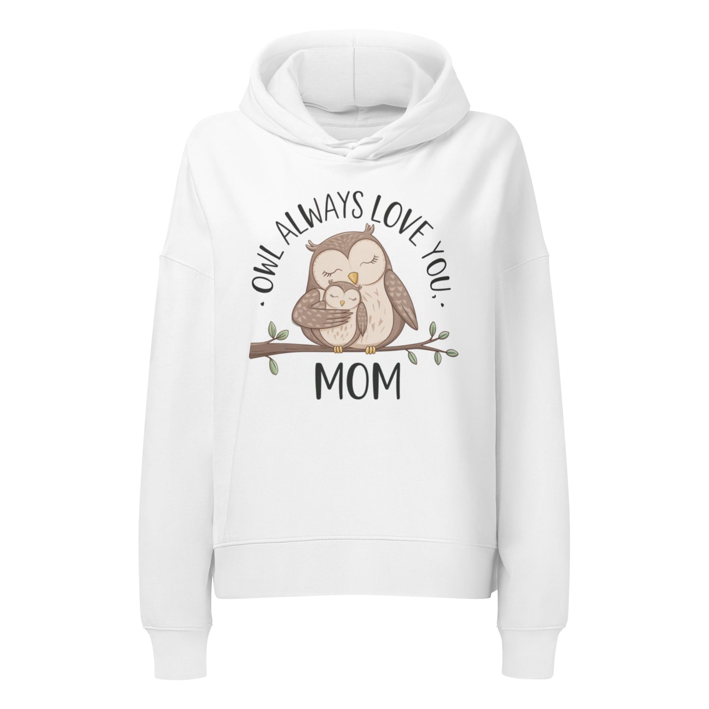 Women’s Organic Mid-Weight Hoodie – Owl Themed Sustainable & Cozy Eco-Friendly Pullover Dudeily