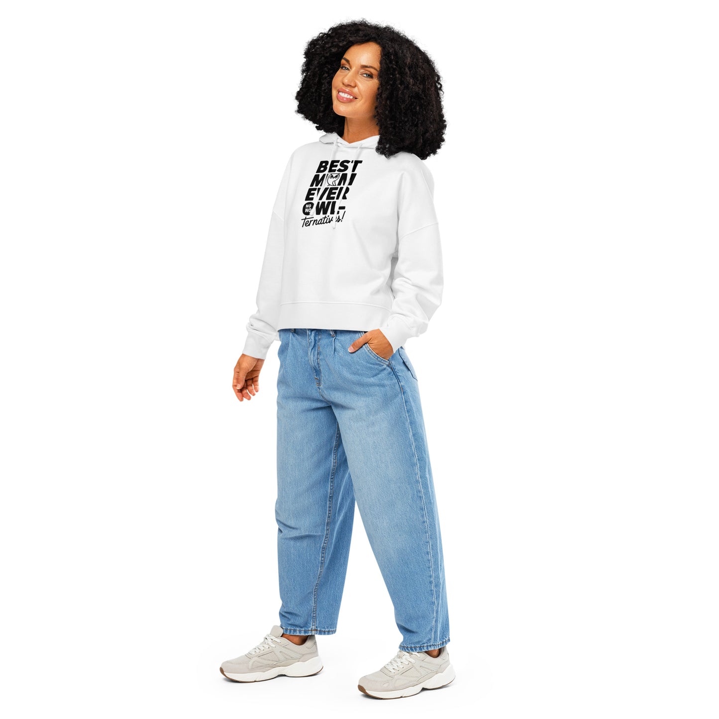 Women’s Organic Mid-Weight Hoodie – Owl-Themed Eco-Friendly & Sustainable White Dudeily