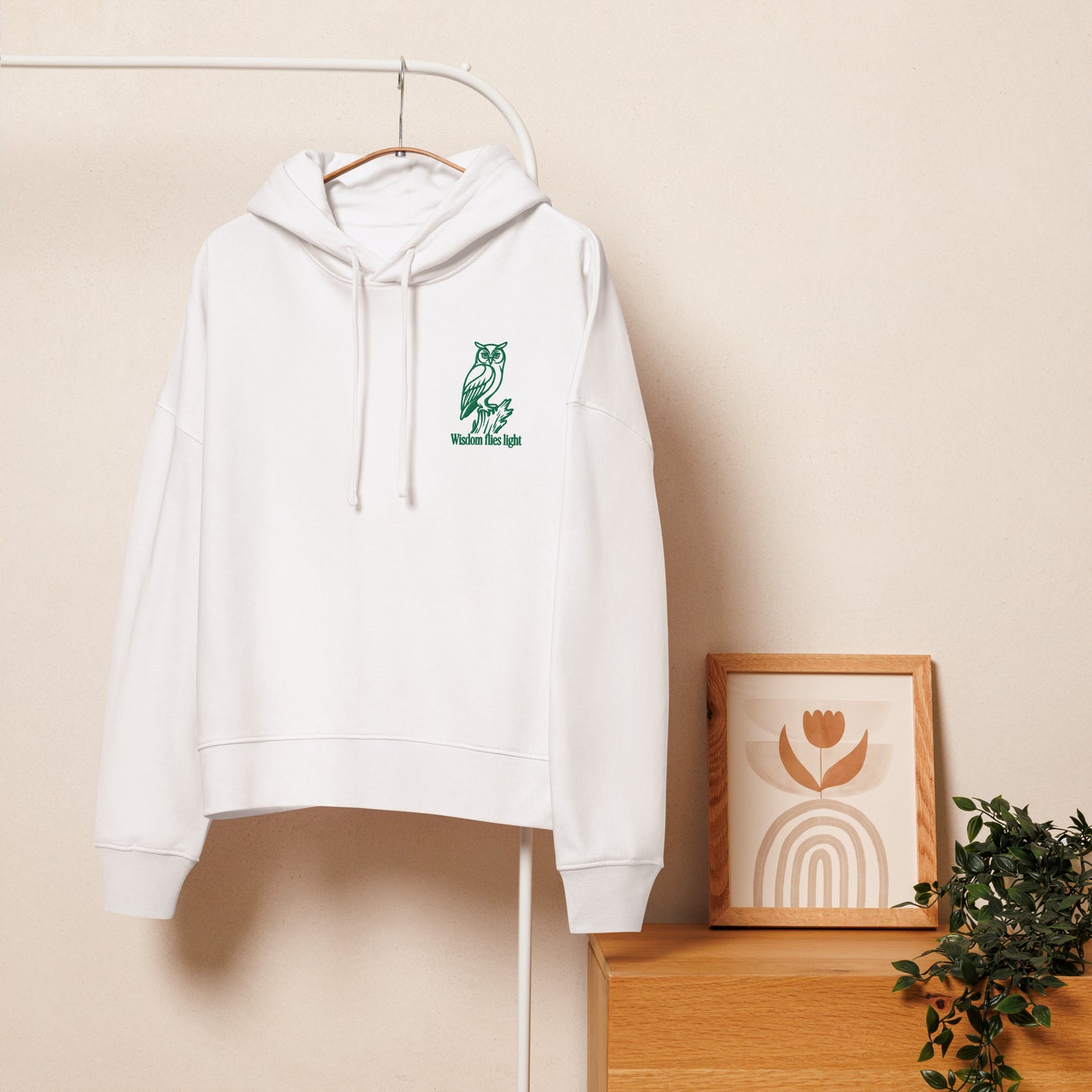 Owl Women’s Organic Mid-Weight Hoodie: 'Wisdom Flies Light' in Fall | Sustainable Fashion Dudeily