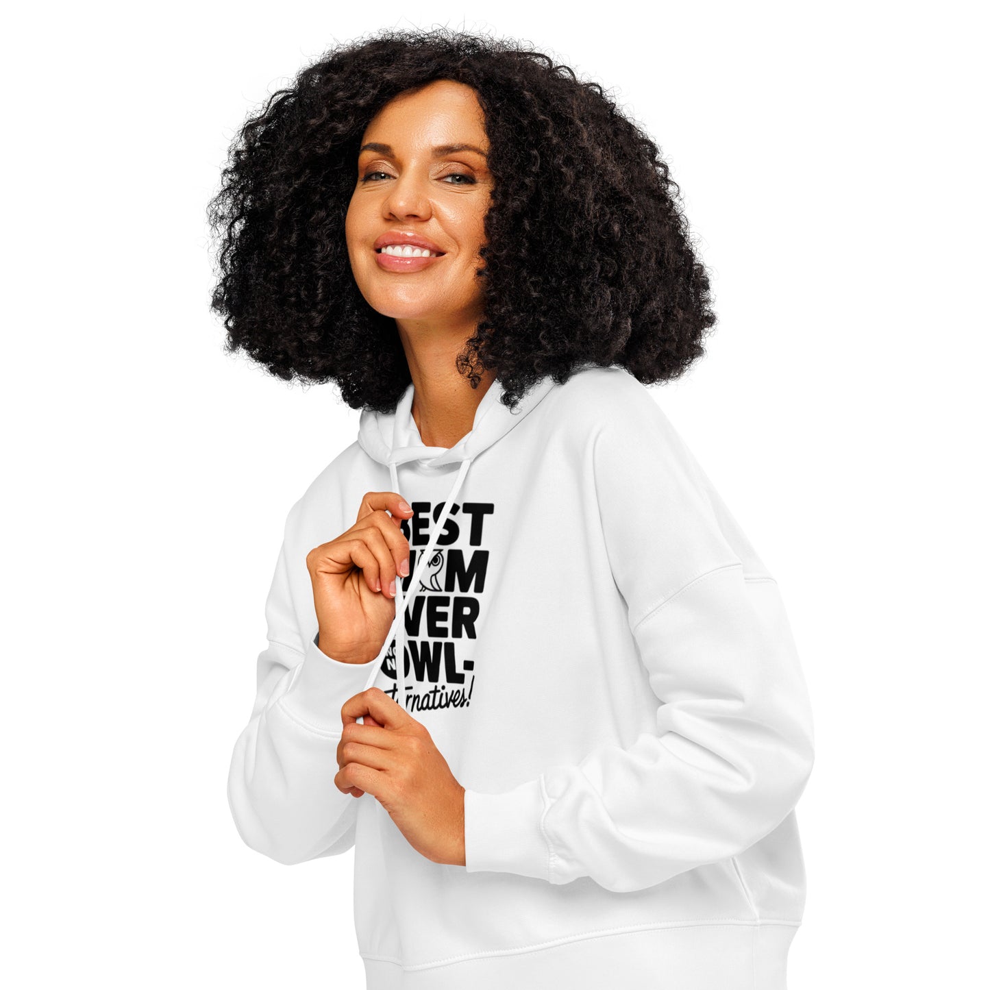 Women’s Organic Mid-Weight Hoodie – Owl-Themed Eco-Friendly & Sustainable Dudeily