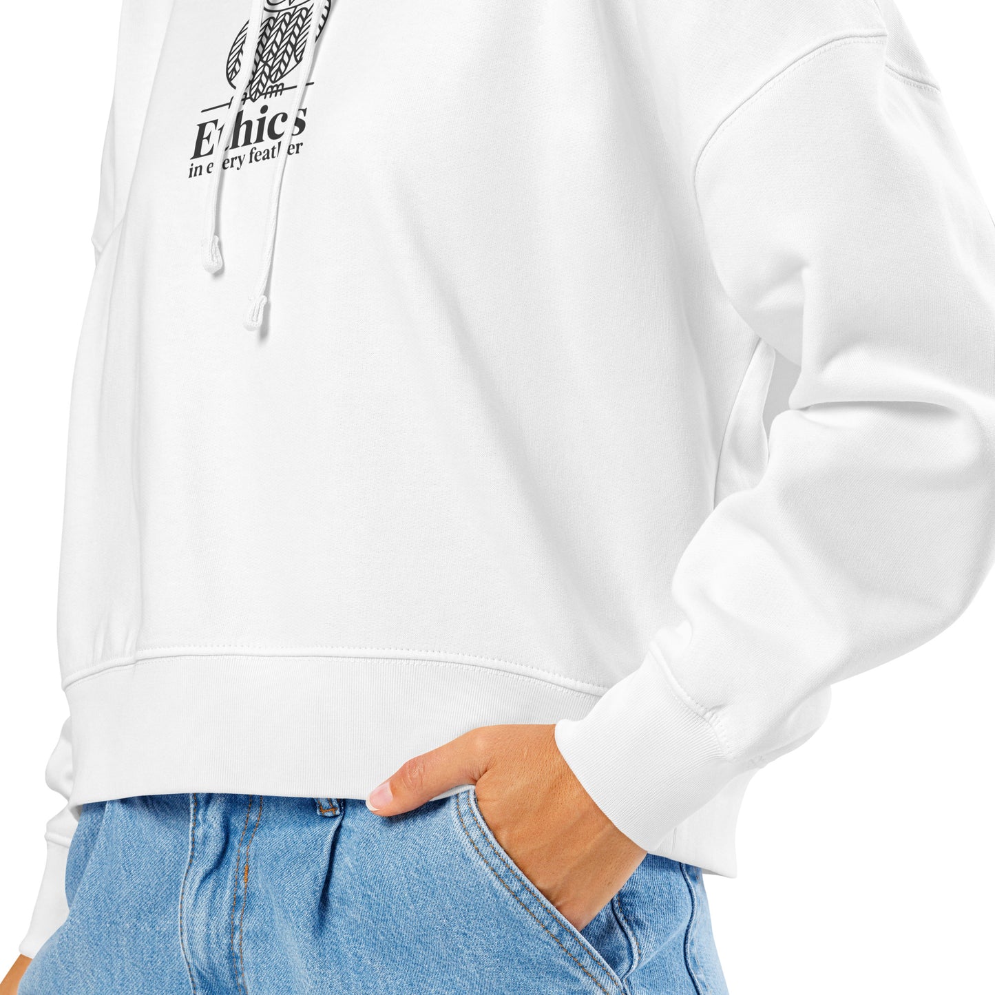 Women's Mid-Weight Hoodie: 'Ethics in Every Feather' | Sustainable Owl Fashion USA Dudeily