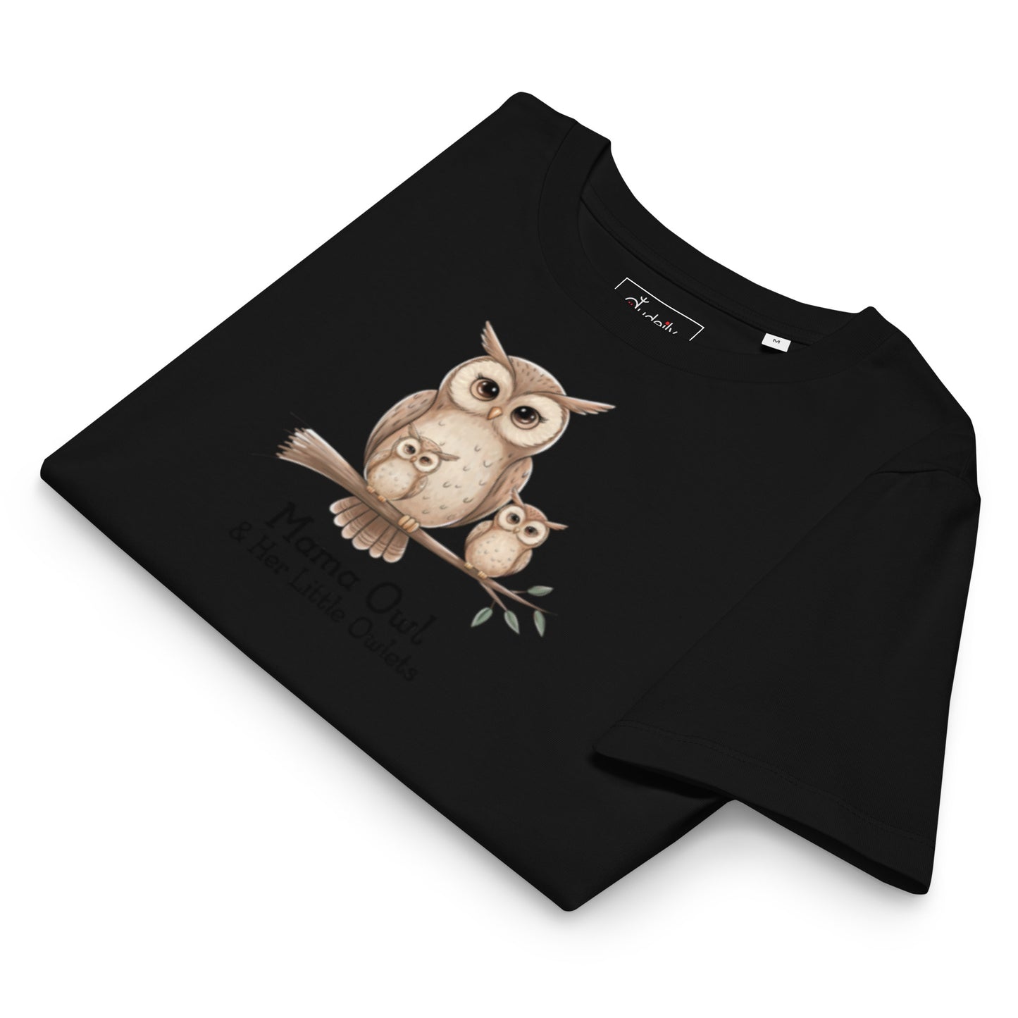 Women’s Organic Ribbed Neck T-Shirt – Sustainable Owl-Inspired Style by Dudeily Dudeily