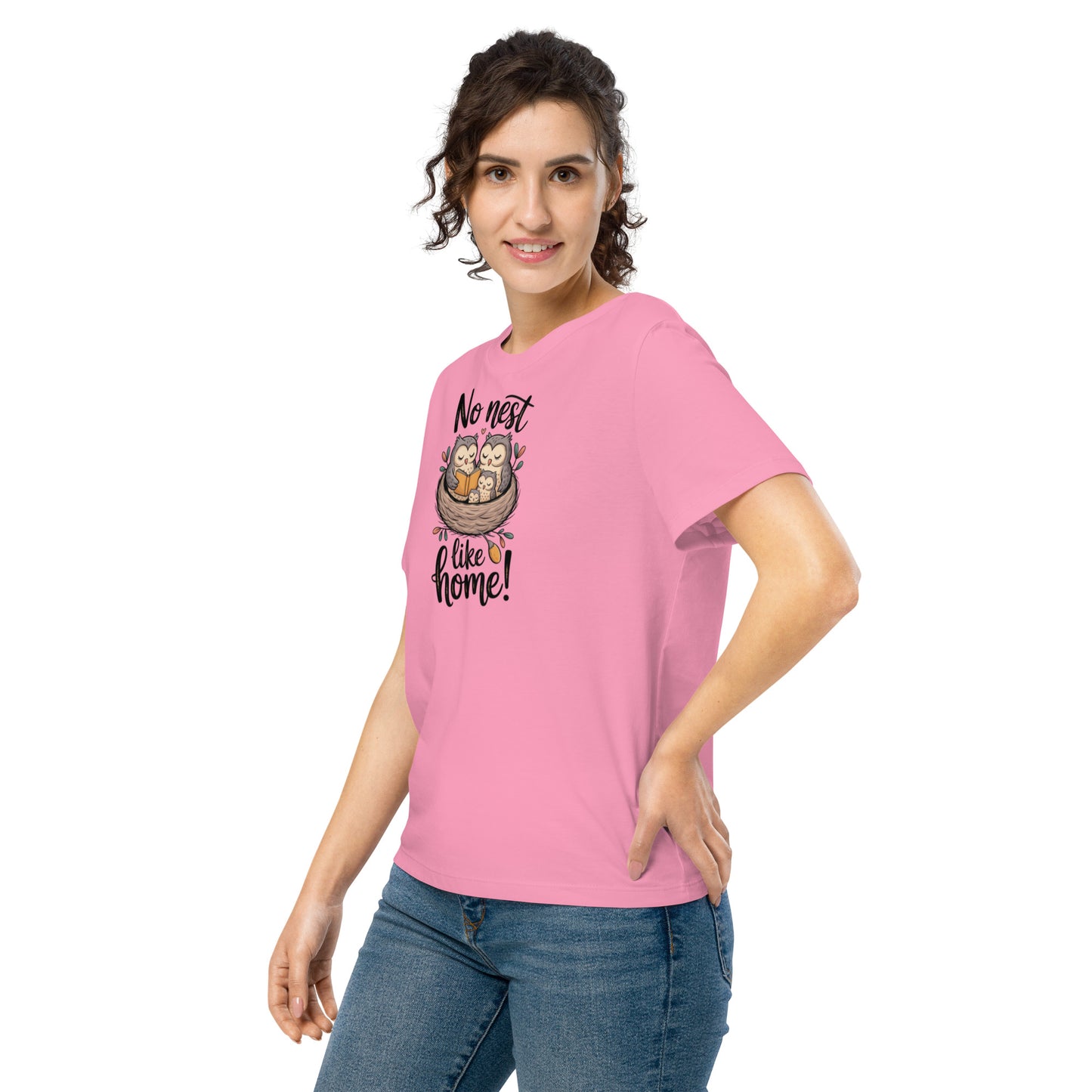 Owl Women’s Organic Ribbed Neck T-Shirt – Elegant, Eco-Friendly Comfort Dudeily