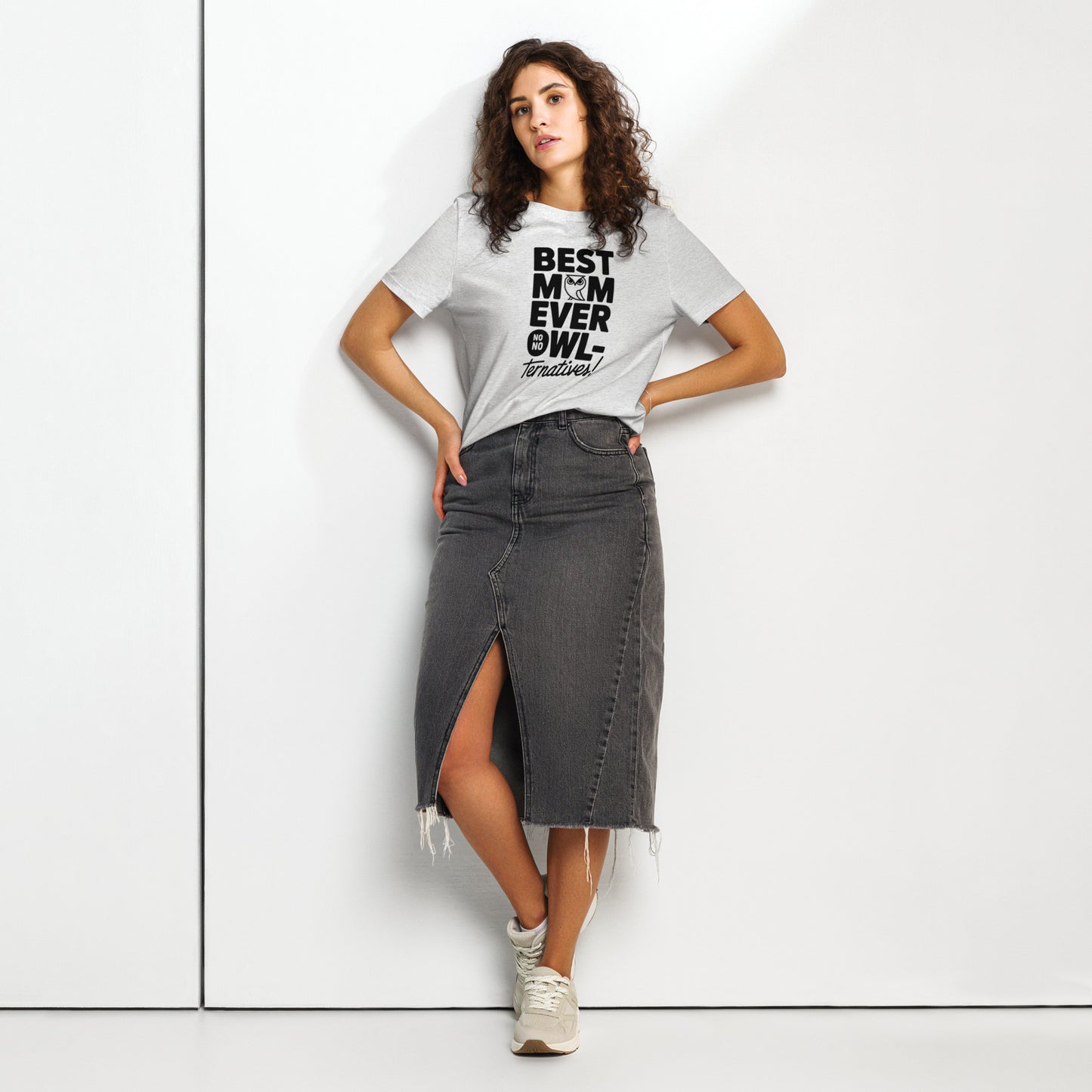 Women’s Organic Ribbed Neck T-Shirt – Owl Themed Eco-Friendly Tee for Nature & Animal Lovers Dudeily