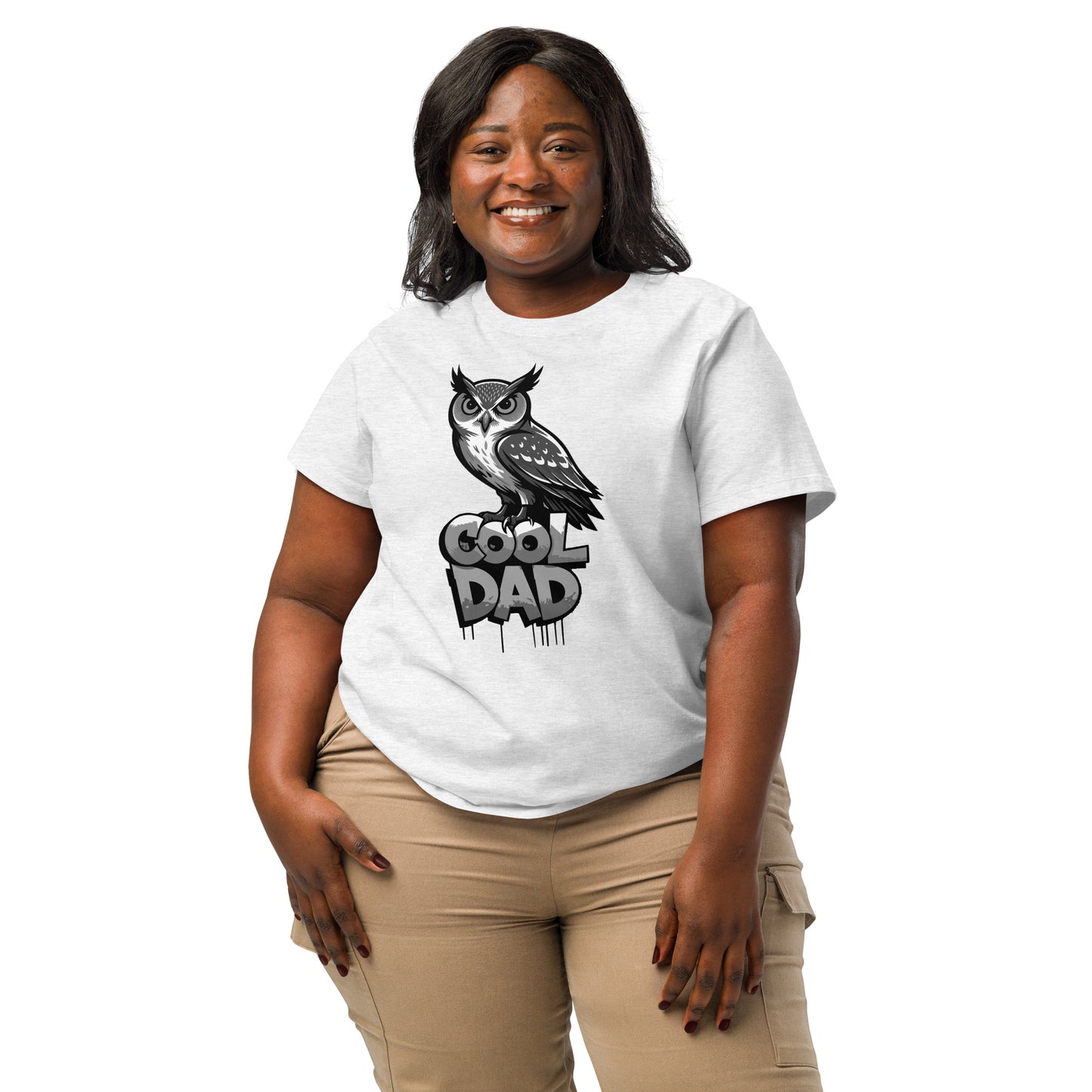 Women’s Organic Ribbed Neck T-Shirt – Sustainable Father’s Day Gift for Owl & Nature Lovers | Dudeily Dudeily