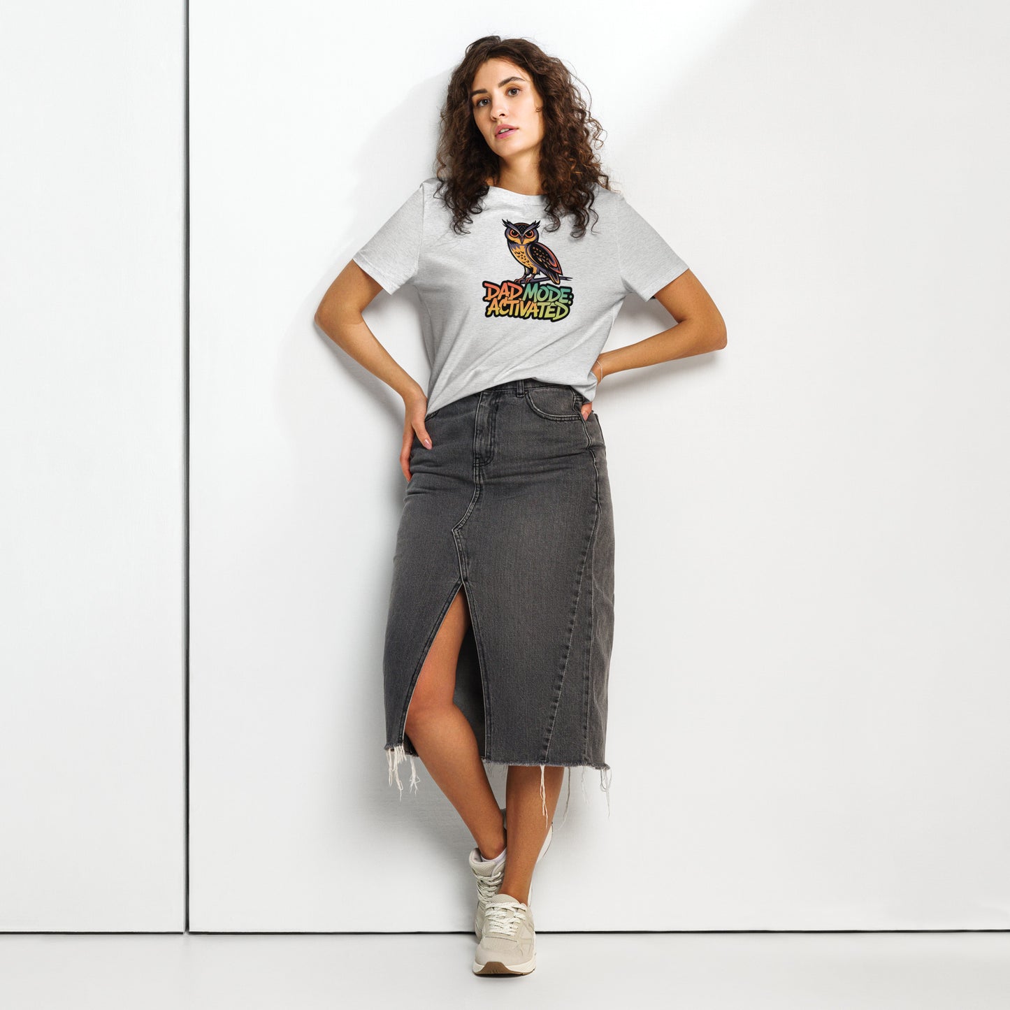 Women’s Organic Ribbed Neck T-Shirt – Owl-Themed Sustainable Fashion for Nature Lovers | Dudeily Dudeily