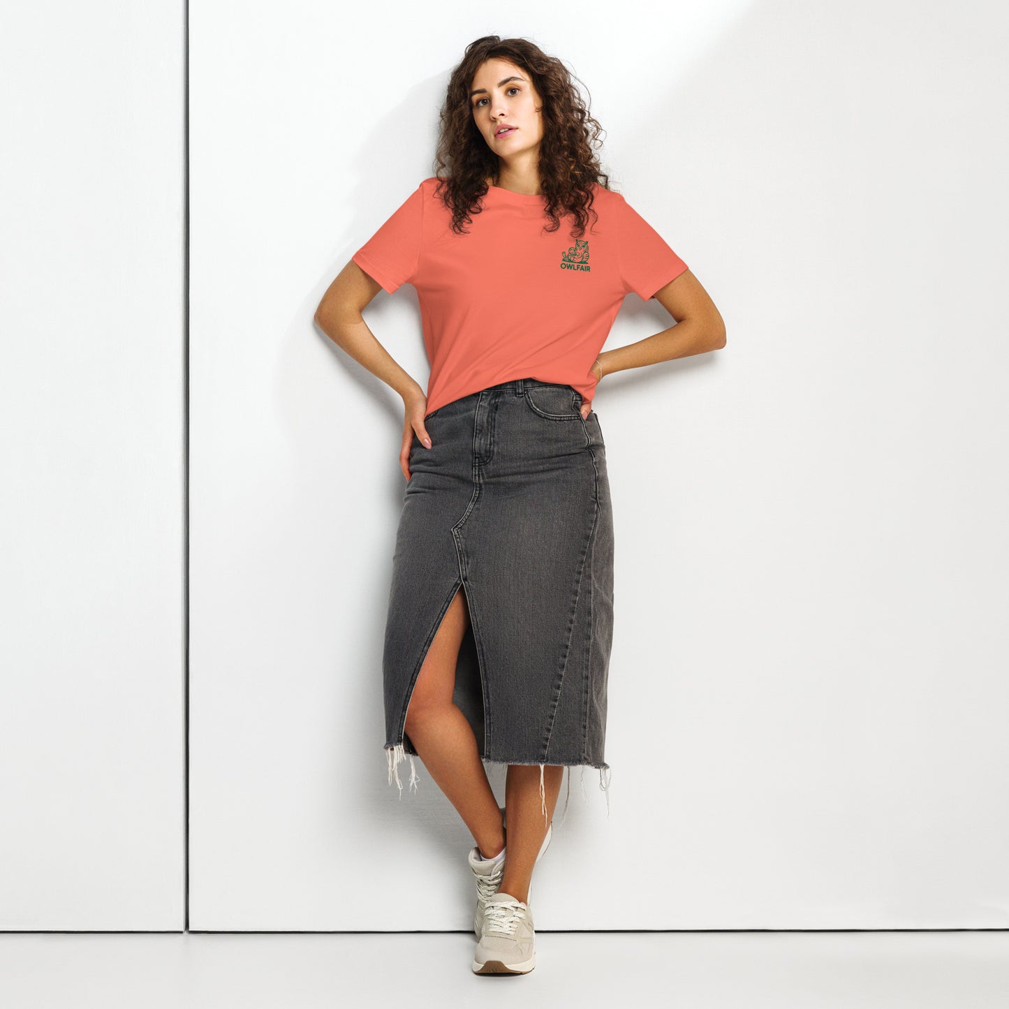 Owl-Themed Women's Organic Ribbed Neck T-Shirt | Sustainable & Eco-Friendly Fashion for Father's Day Dudeily