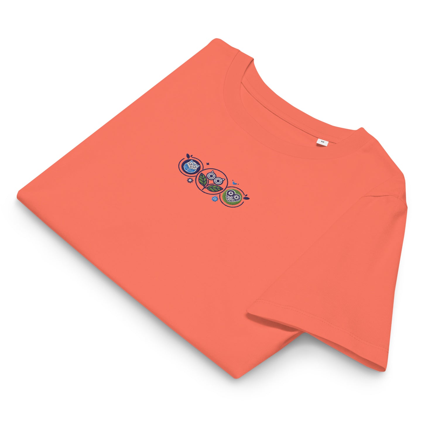 Women’s Organic Ribbed Neck T-Shirt: Nature’s Union | Owl Embroidered Sustainable Fashion USA Dudeily