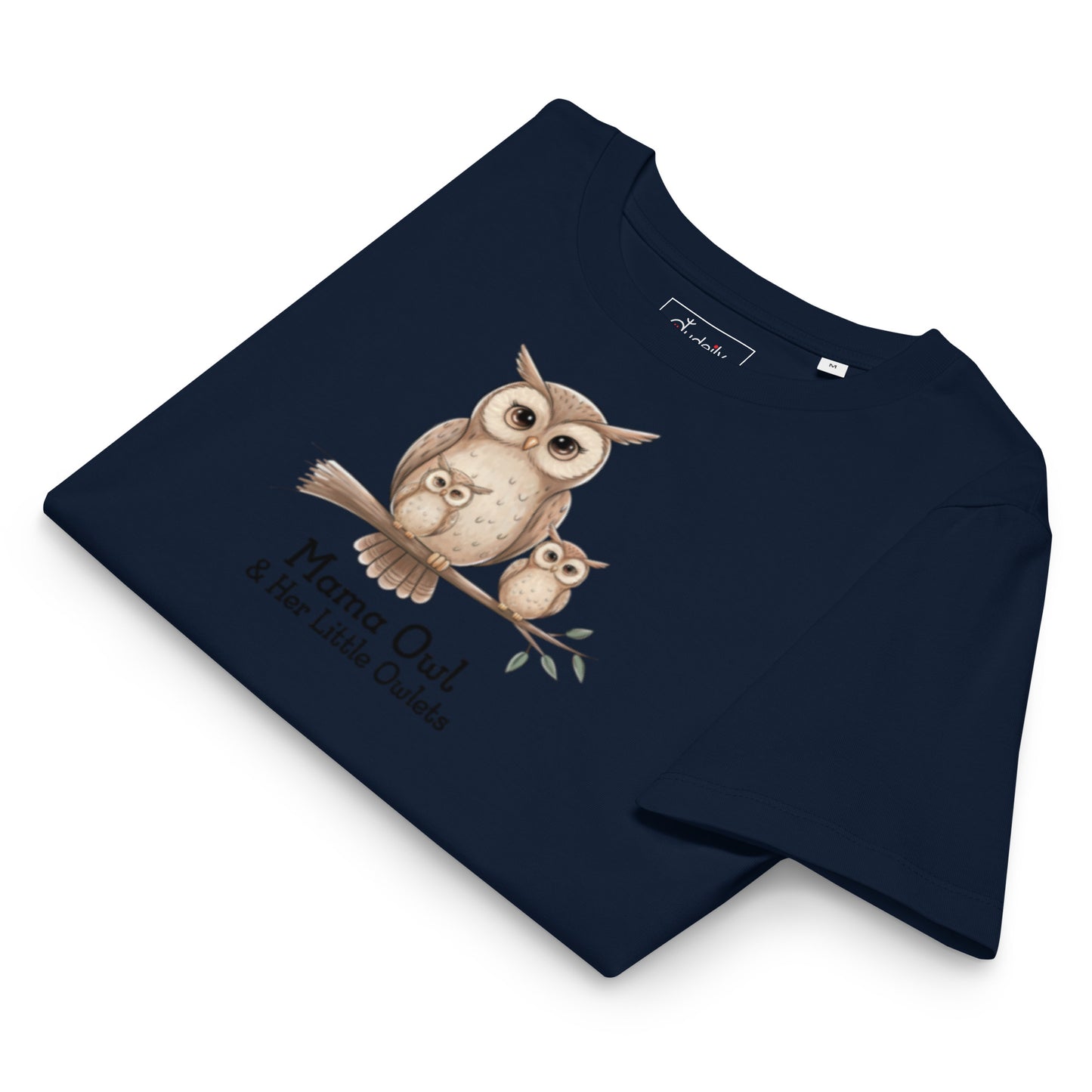 Women’s Organic Ribbed Neck T-Shirt – Sustainable Owl-Inspired Style by Dudeily Dudeily