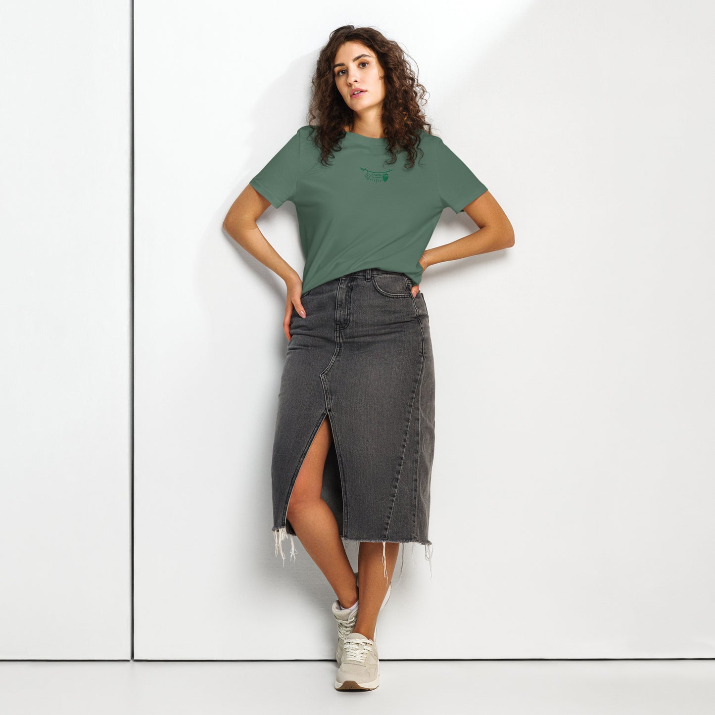 Women’s Organic Ribbed Neck T-Shirt: Ethical by Nature | Owl Embroidered Sustainable Fashion USA Dudeily