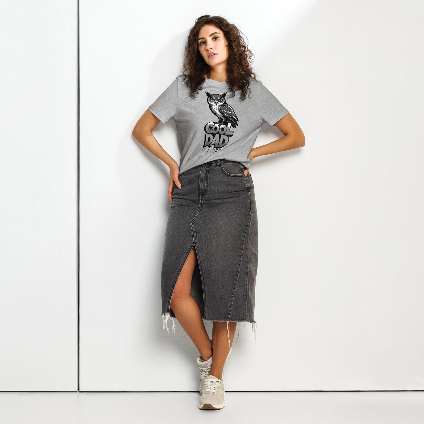 Women’s Organic Ribbed Neck T-Shirt – Sustainable Father’s Day Gift for Owl & Nature Lovers | Dudeily Dudeily