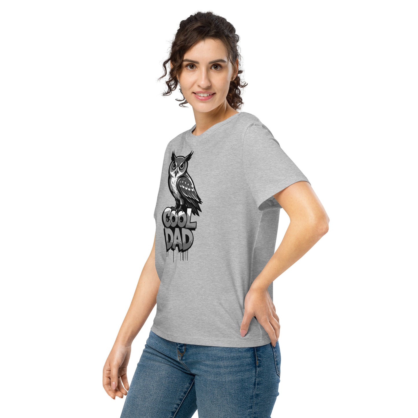 Women’s Organic Ribbed Neck T-Shirt – Sustainable Father’s Day Gift for Owl & Nature Lovers | Dudeily Dudeily