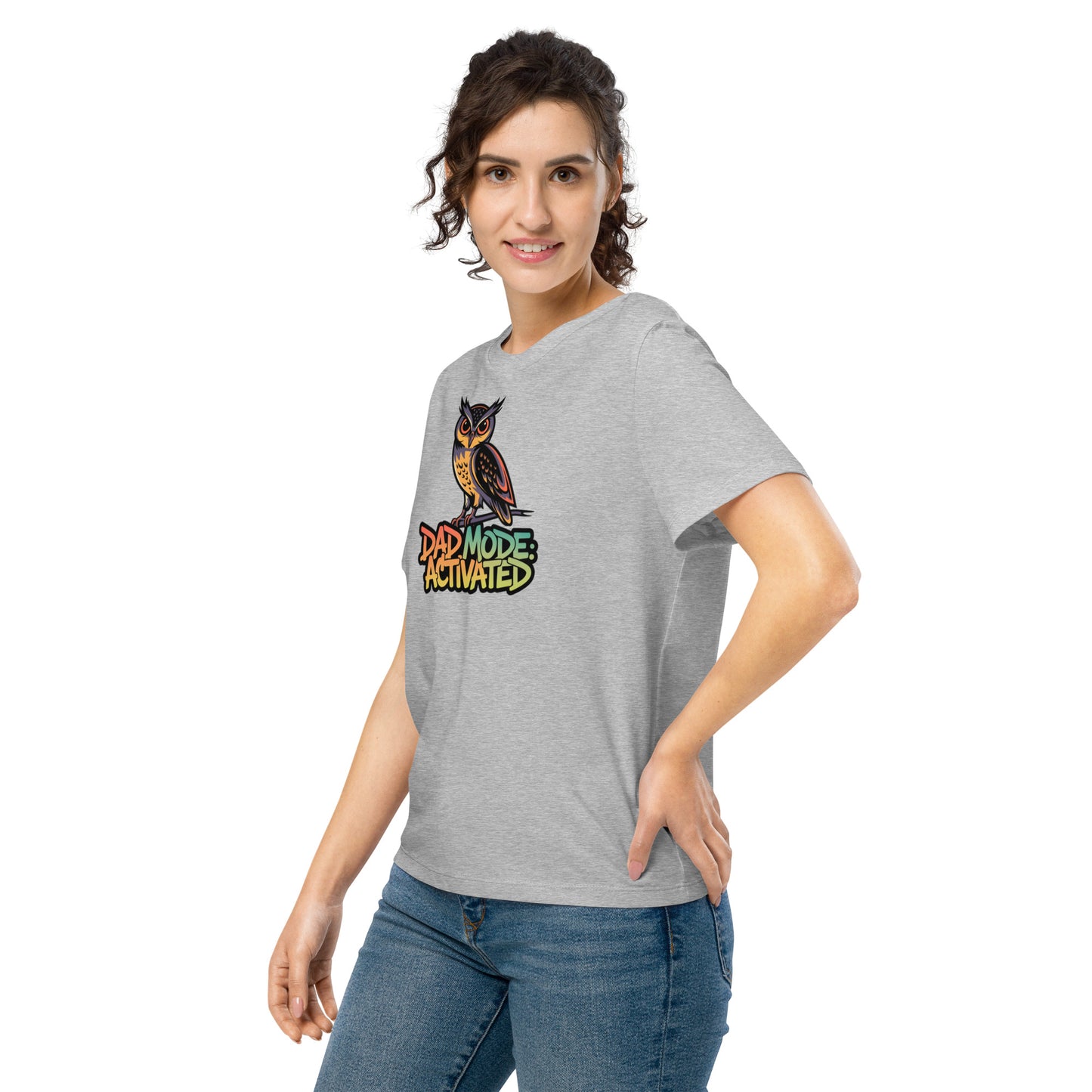 Women’s Organic Ribbed Neck T-Shirt – Owl-Themed Sustainable Fashion for Nature Lovers | Dudeily Dudeily