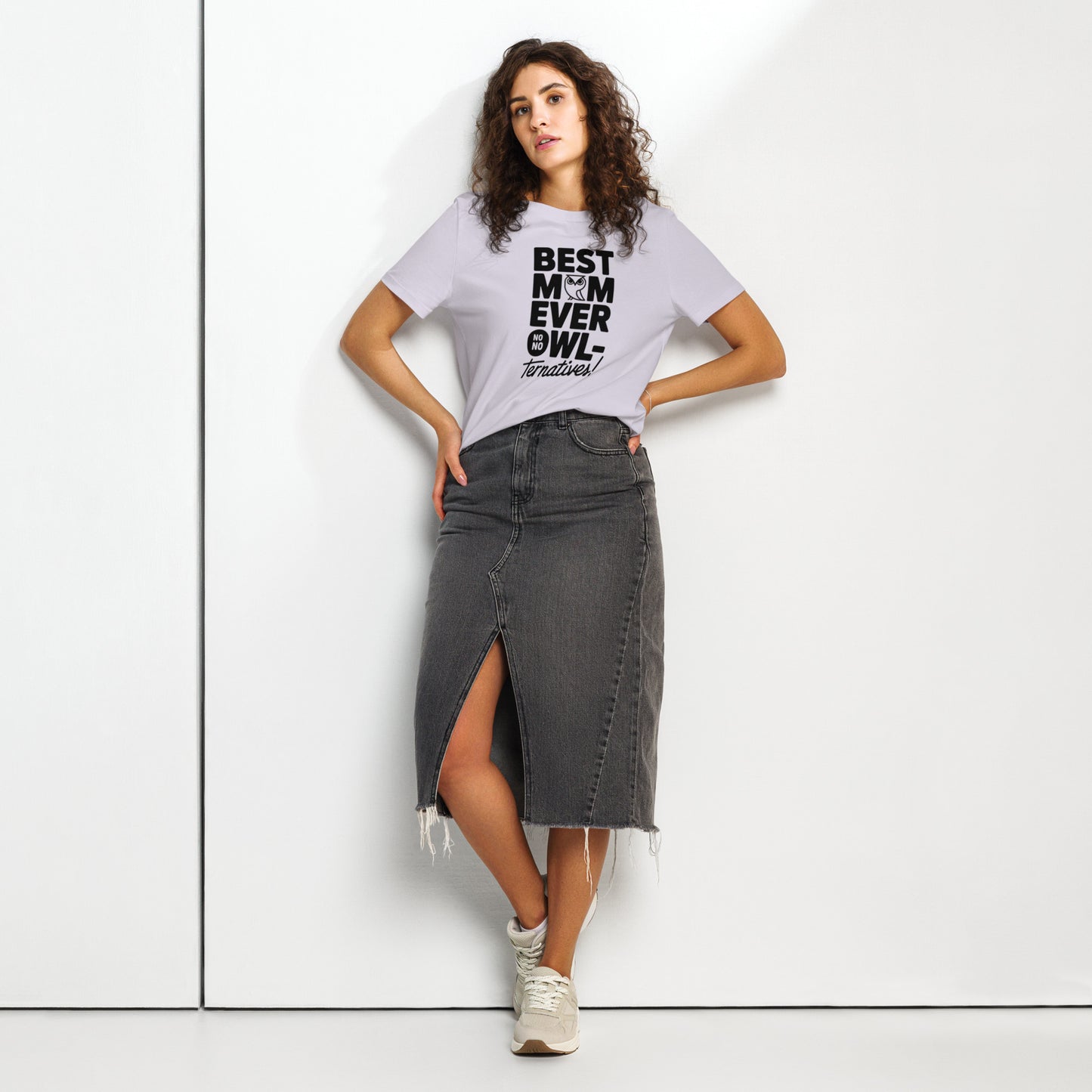 Women’s Organic Ribbed Neck T-Shirt – Owl Themed Eco-Friendly Tee for Nature & Animal Lovers Dudeily