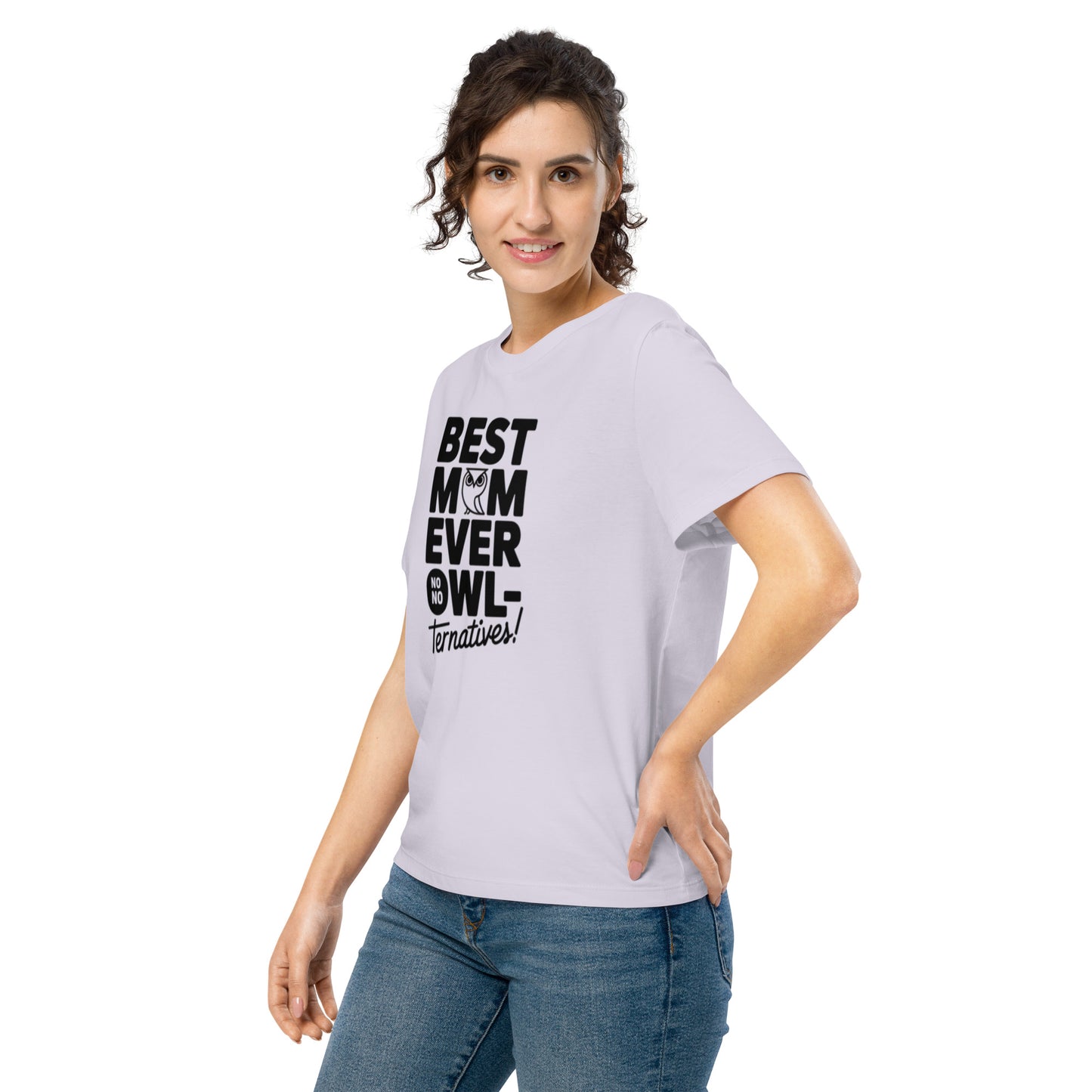 Women’s Organic Ribbed Neck T-Shirt – Owl Themed Eco-Friendly Tee for Nature & Animal Lovers Dudeily