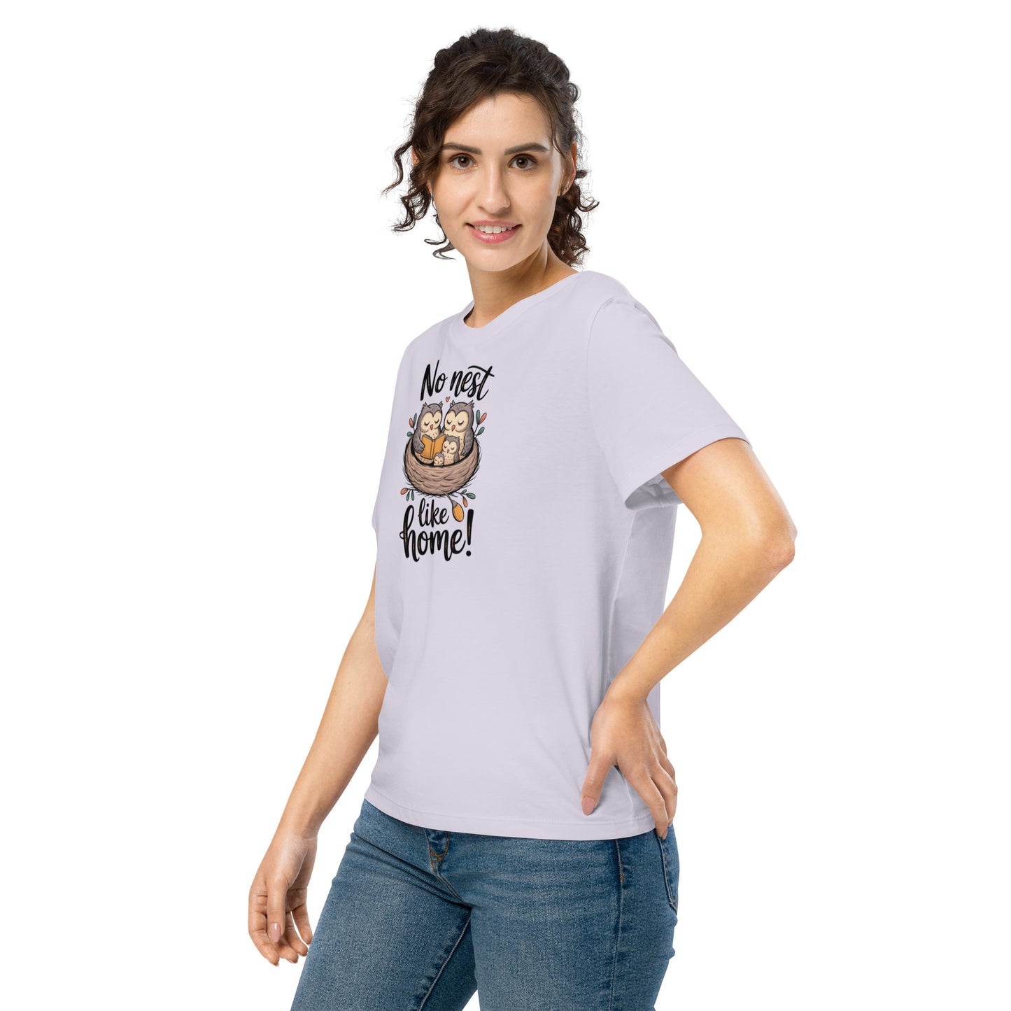 Owl Women’s Organic Ribbed Neck T-Shirt – Elegant, Eco-Friendly Comfort Dudeily