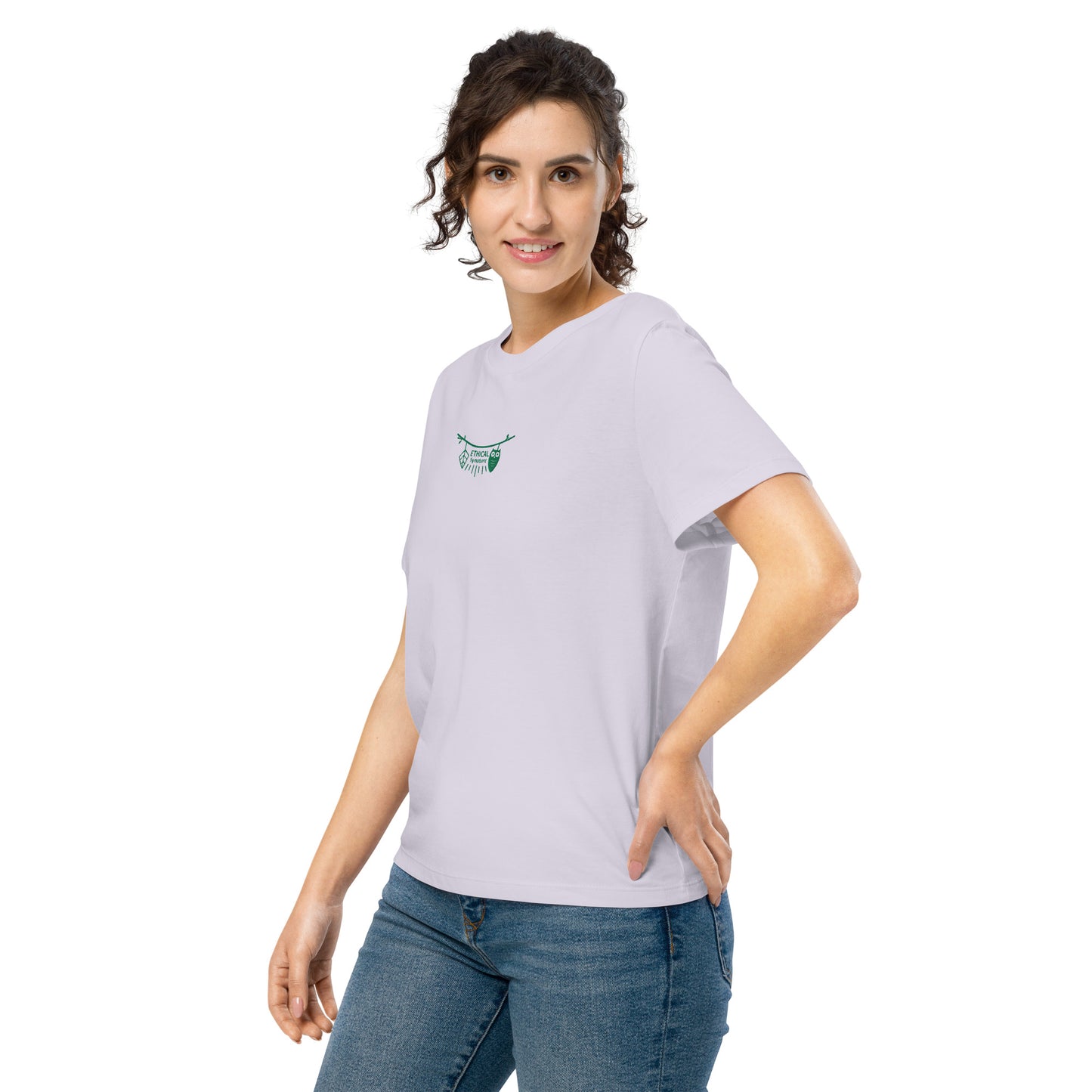 Women’s Organic Ribbed Neck T-Shirt: Ethical by Nature | Owl Embroidered Sustainable Fashion USA Dudeily