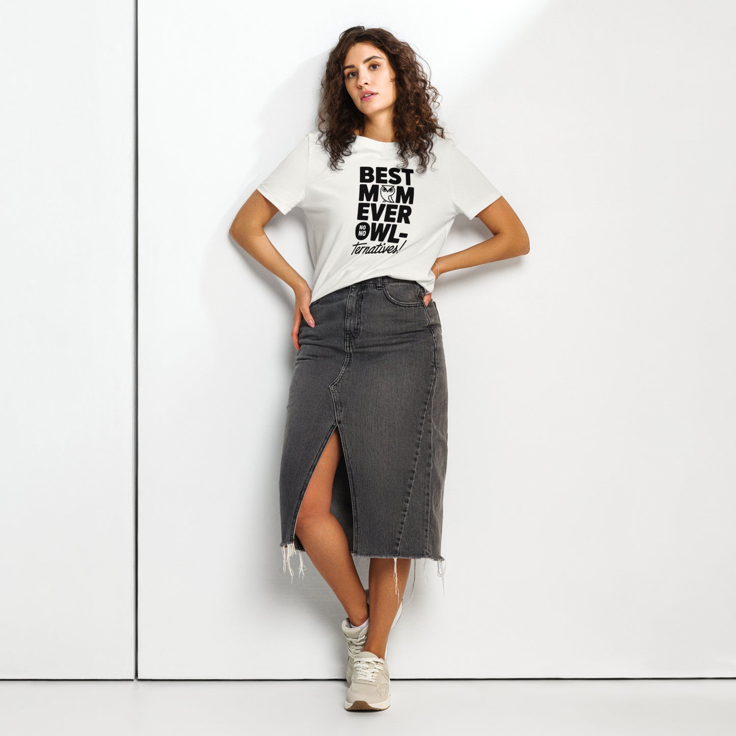 Women’s Organic Ribbed Neck T-Shirt – Owl Themed Eco-Friendly Tee for Nature & Animal Lovers Dudeily