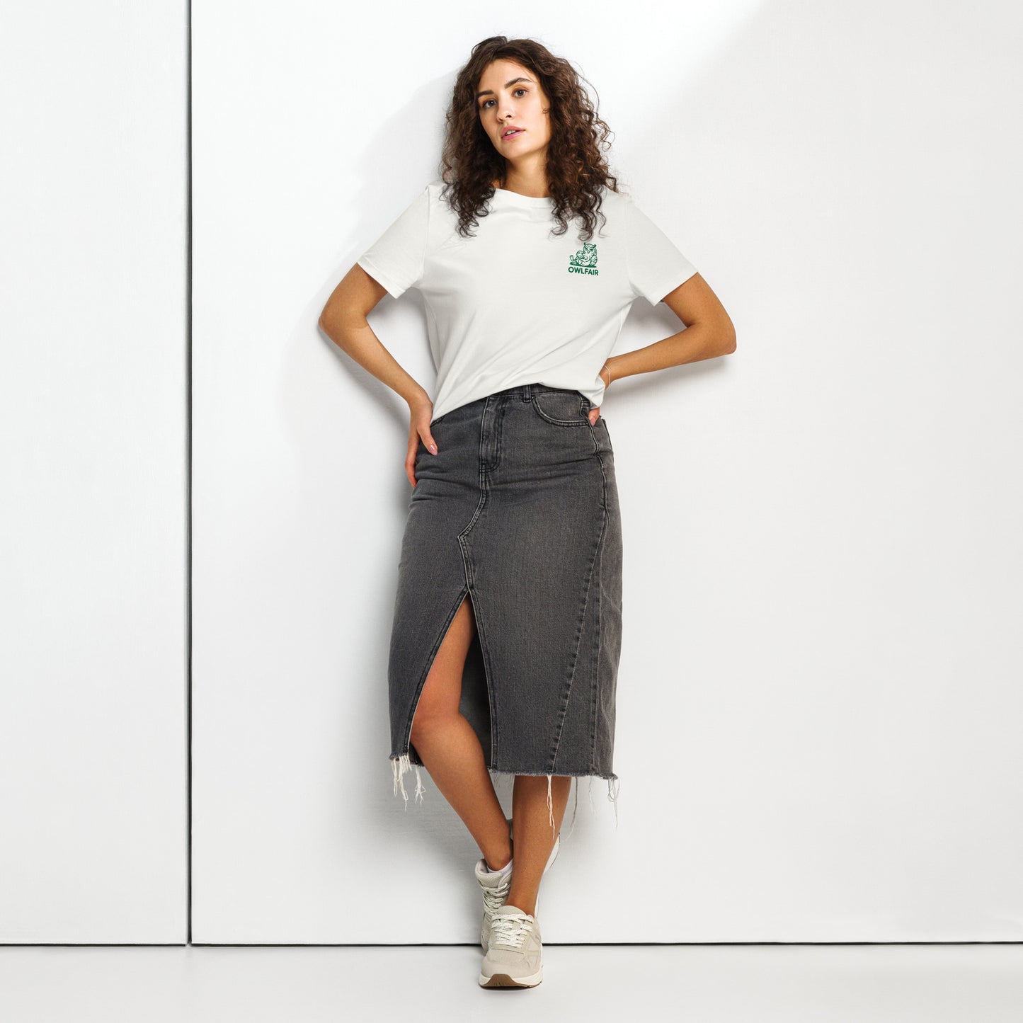 Owl-Themed Women's Organic Ribbed Neck T-Shirt | Sustainable & Eco-Friendly Fashion for Father's Day Dudeily