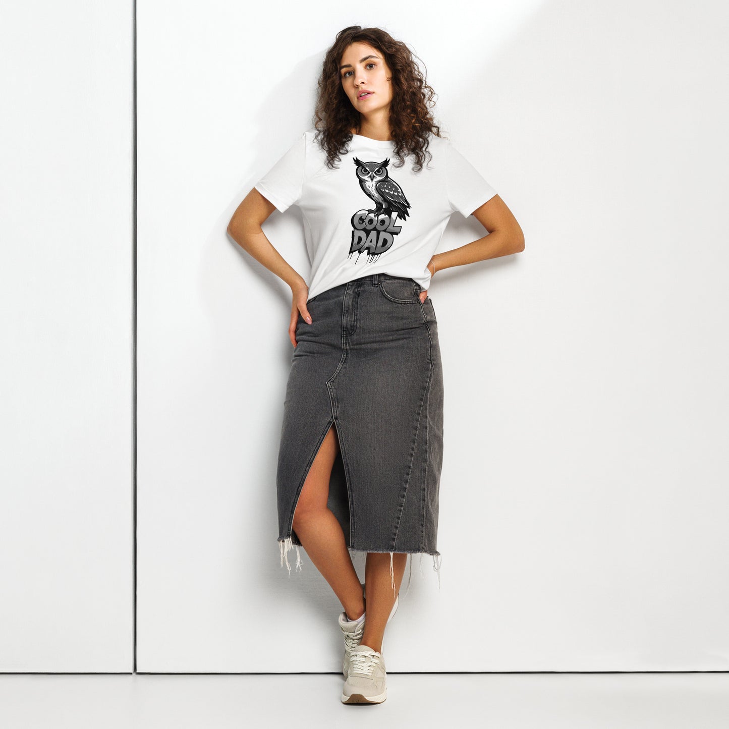 Women’s Organic Ribbed Neck T-Shirt – Sustainable Father’s Day Gift for Owl & Nature Lovers | Dudeily Dudeily