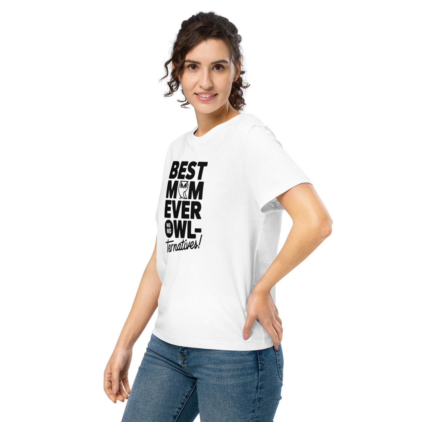 Women’s Organic Ribbed Neck T-Shirt – Owl Themed Eco-Friendly Tee for Nature & Animal Lovers Dudeily