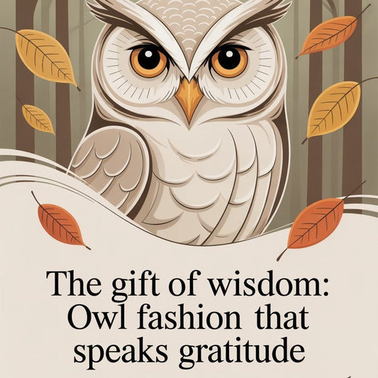 Owl embroidered eco hoodie folded beside autumn decor