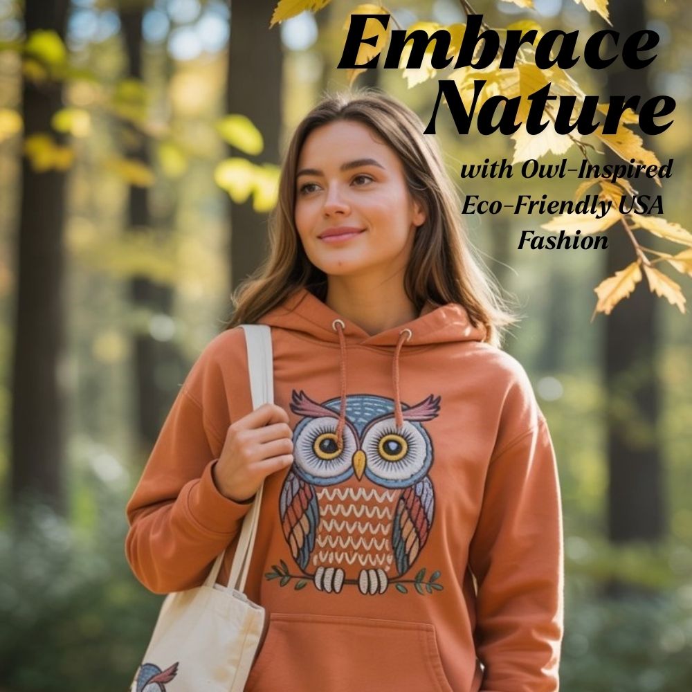 Embrace nature with owl-inspired eco-friendly fashion in the USA — sustainable styles for a cozy, conscious fall wardrobe.