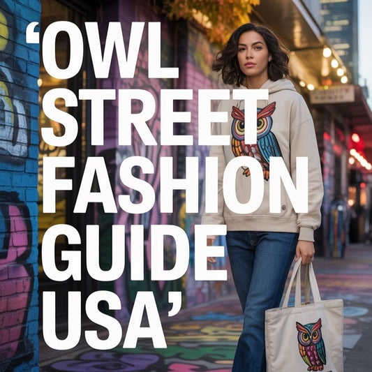 Explore eco-friendly owl streetwear in the USA — sustainable hoodies, totes, and urban fashion for conscious city living