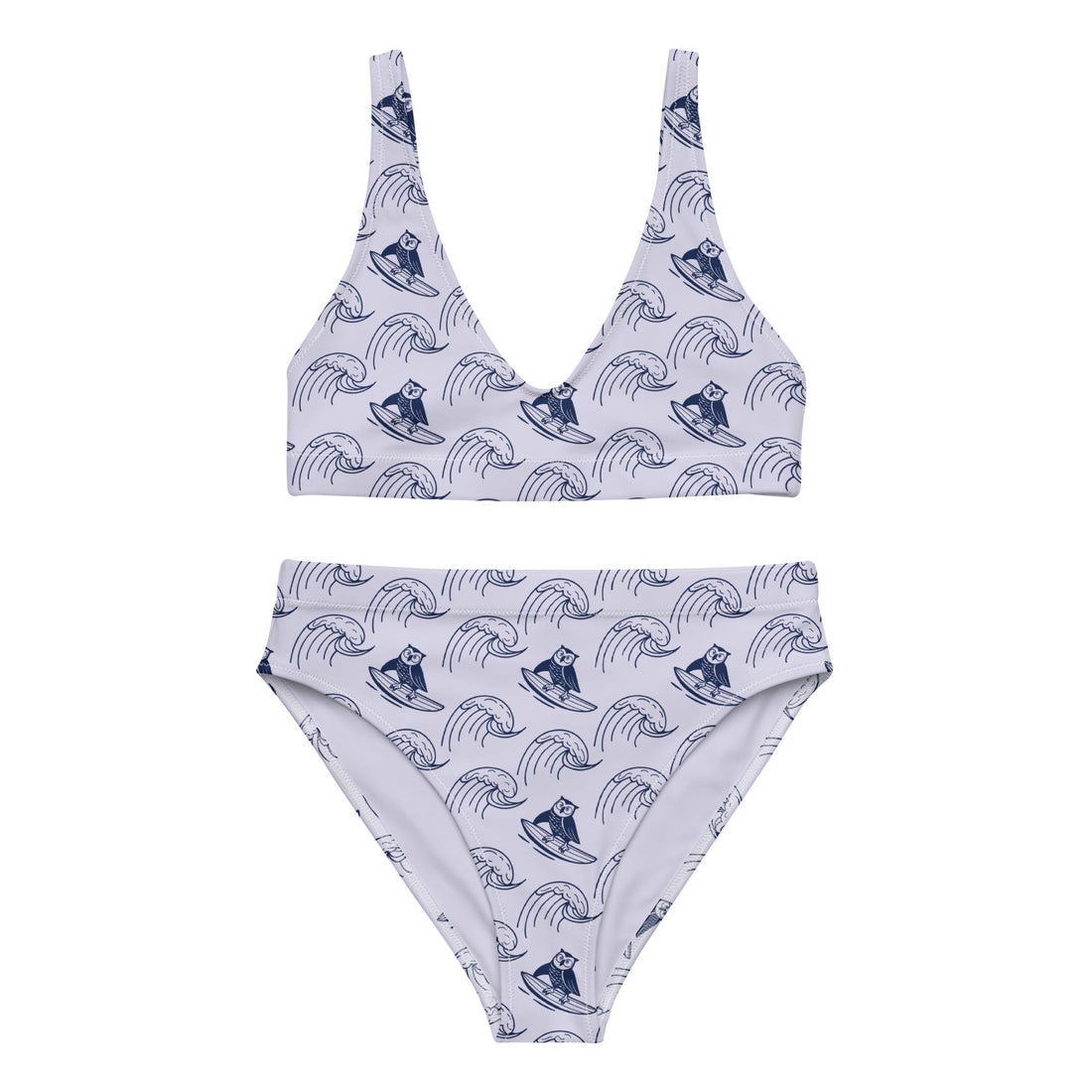 Owl-Themed Recycled Long-Sleeve Crop Top – Sustainable Fashion for Eco-Conscious Trendsetters