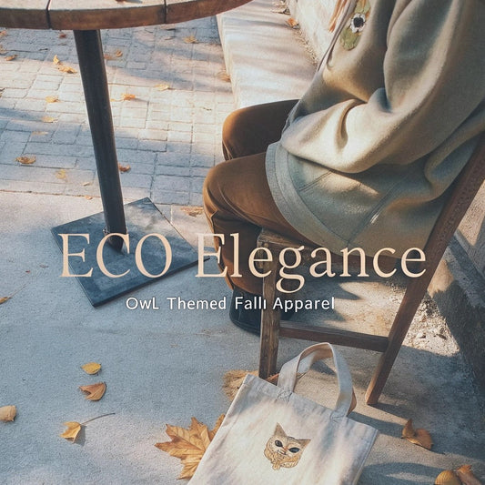 Eco elegance meets autumn charm with owl-themed sustainable apparel—hoodies, totes, and fall fashion made for conscious living