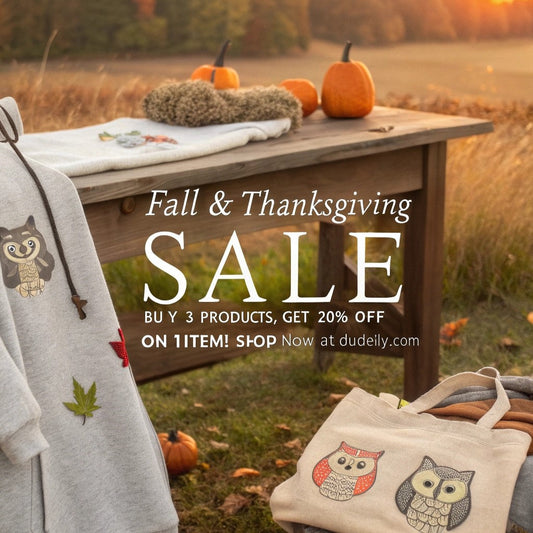 Celebrate Thanksgiving with cozy owl fashion! Buy 3 items, get 20% OFF one. Order by Nov 17 for guaranteed delivery.