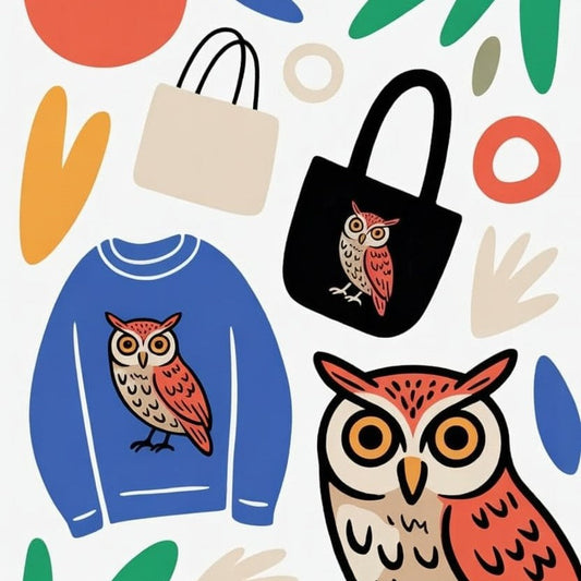 Eco-friendly wardrobe featuring owl embroidery and earthy tones. A sustainable fashion guide inspired by owls in nature.