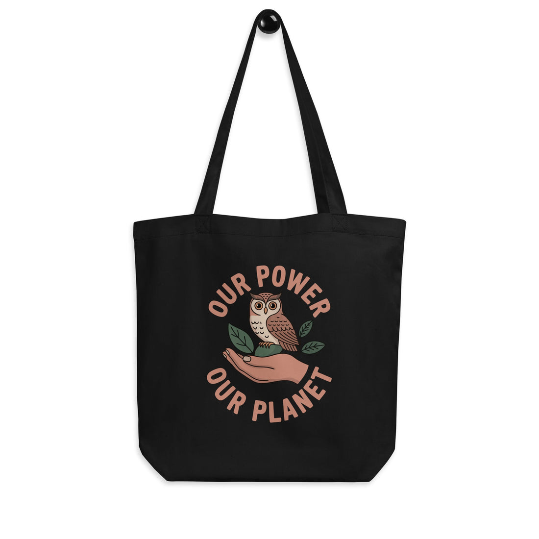Eco Tote Bag – “Our Power, Our Planet” Owl Print | Sustainable Lifestyle