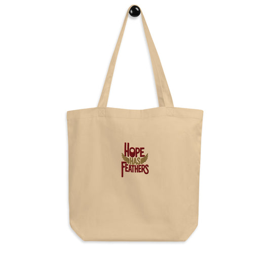 Eco-Friendly Owl Embroidered Eco Tote Bag Hope Has Feathers – Sustainable Carry