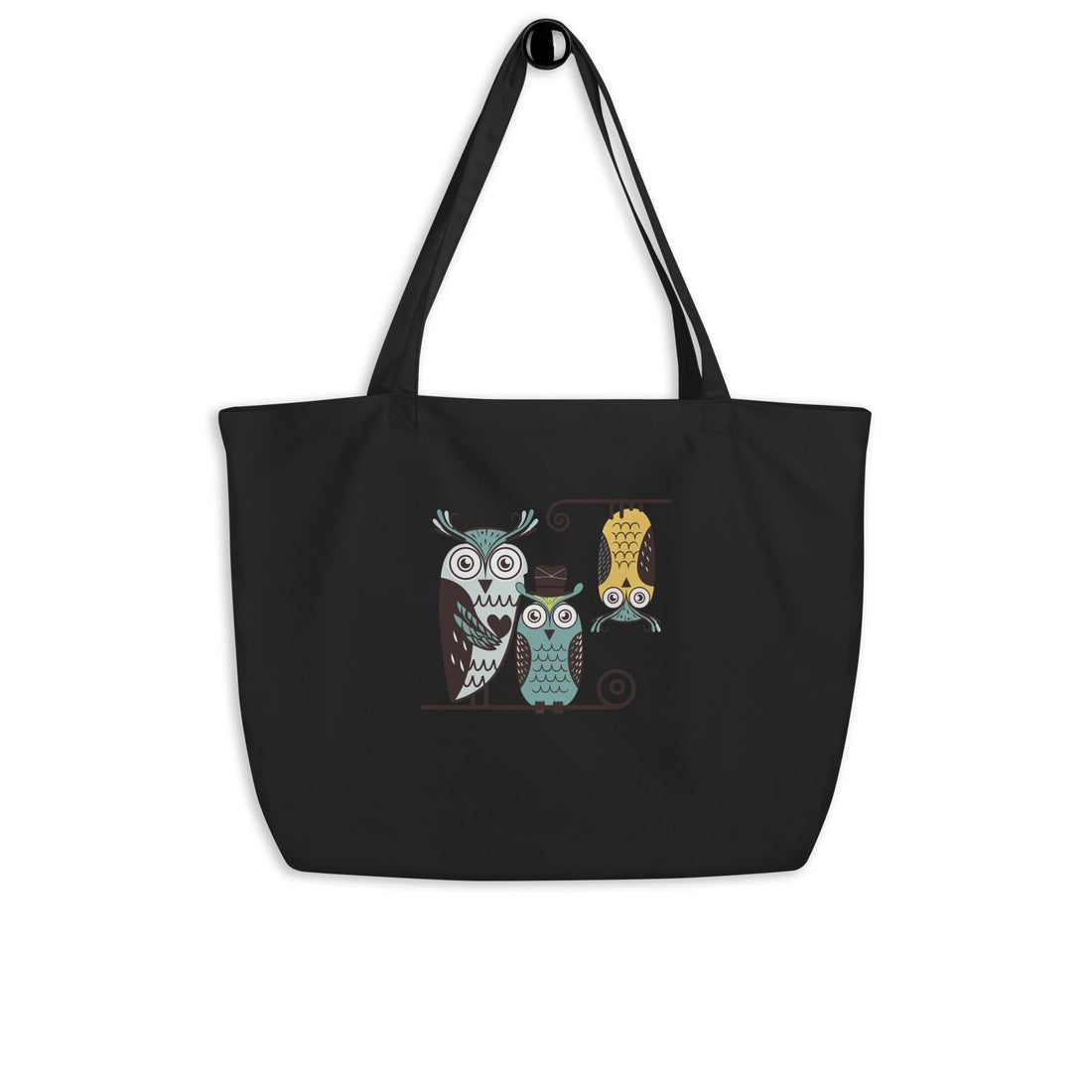 Large Organic Tote Bag: Owl Themed Spacious, Durable, and Eco-Friendly for Your Daily Essentials