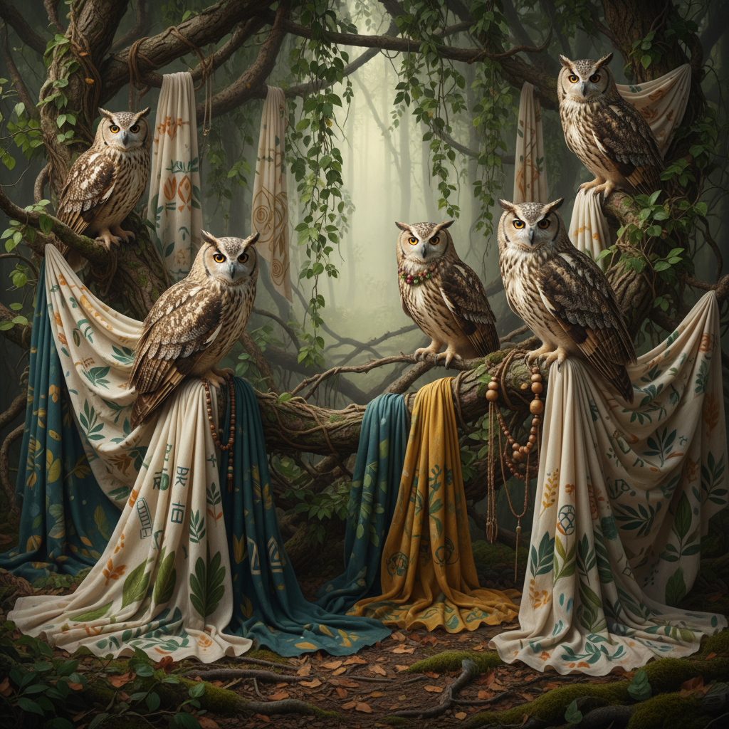Owls of Mystery Nature's Guardians in Sustainable Fashion