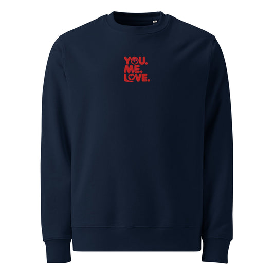 Unisex Eco Sweatshirt – Eco-Friendly Owl Clothing “You Me. Love” Embroidered Sustainable Wear