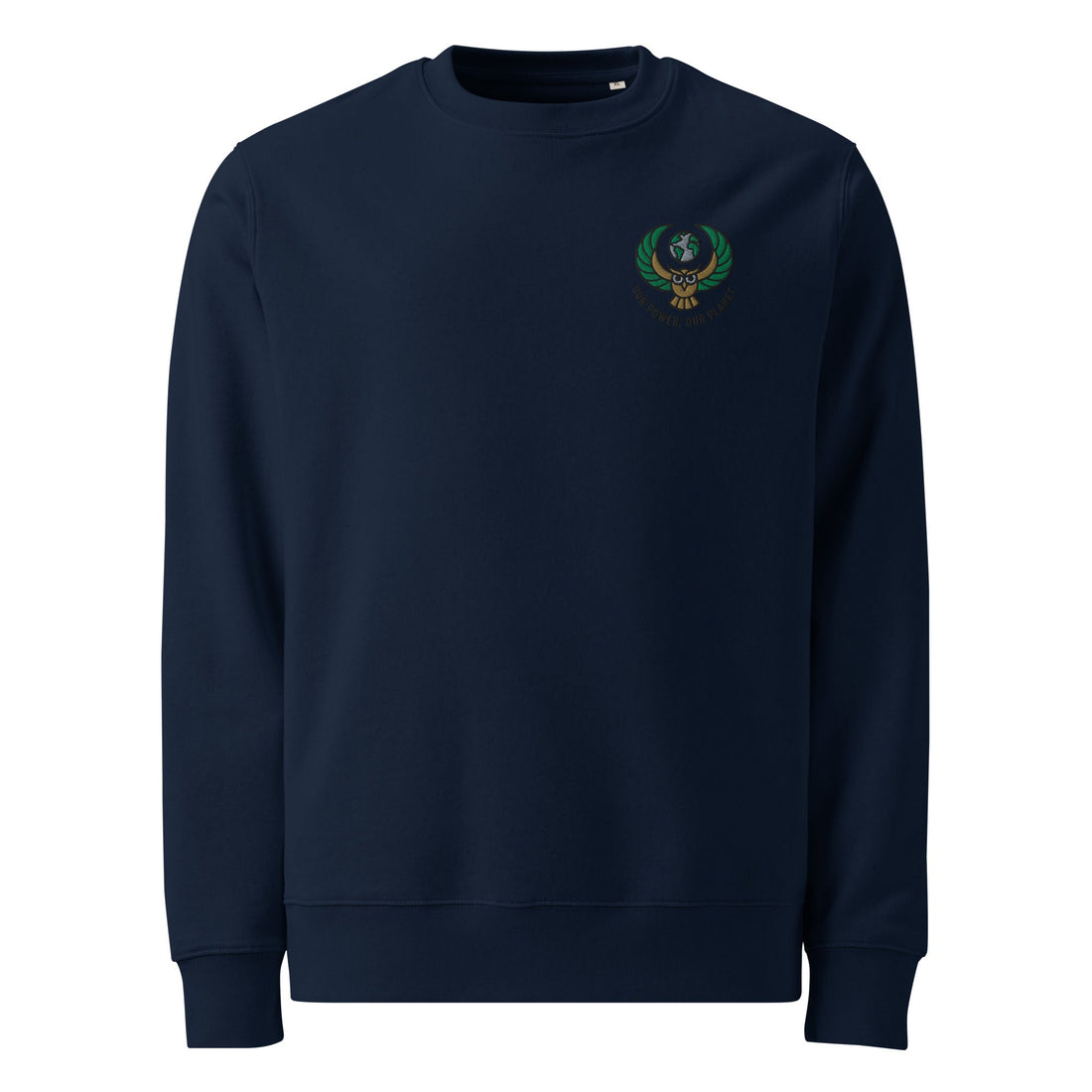 Eco-Friendly Owl Clothing Unisex Eco Sweatshirt – “Our Power, Our Planet” Embroidery